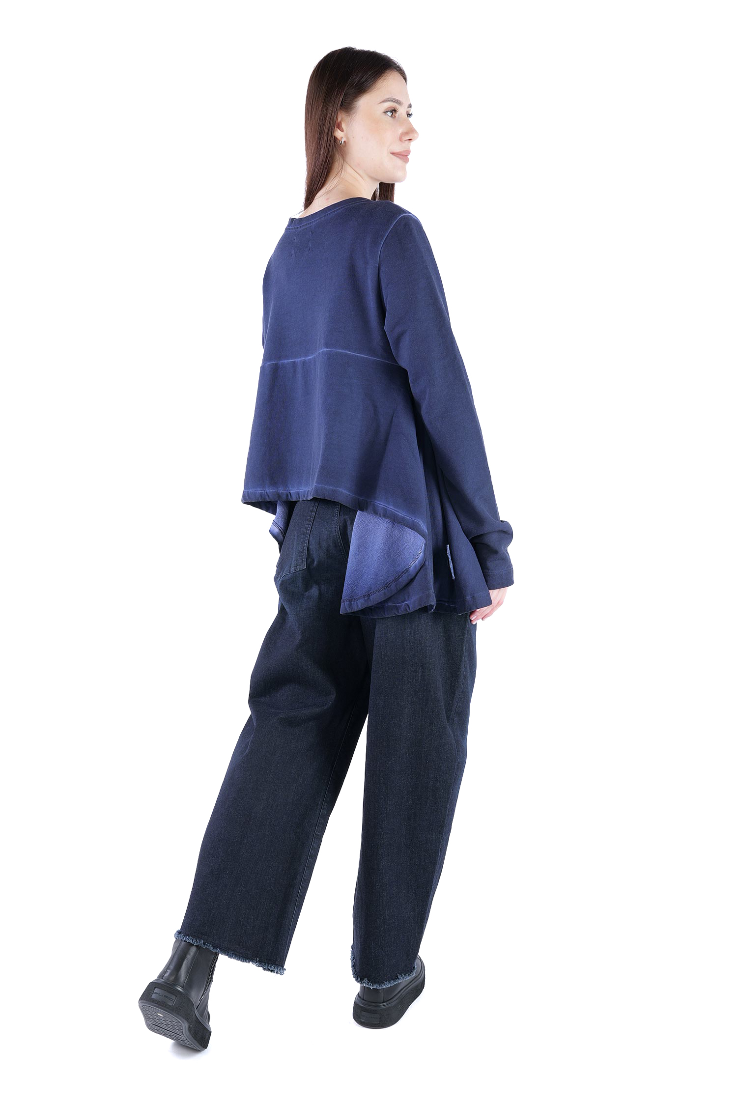 Asymmetrical sweat pullover - Ocean - 2135