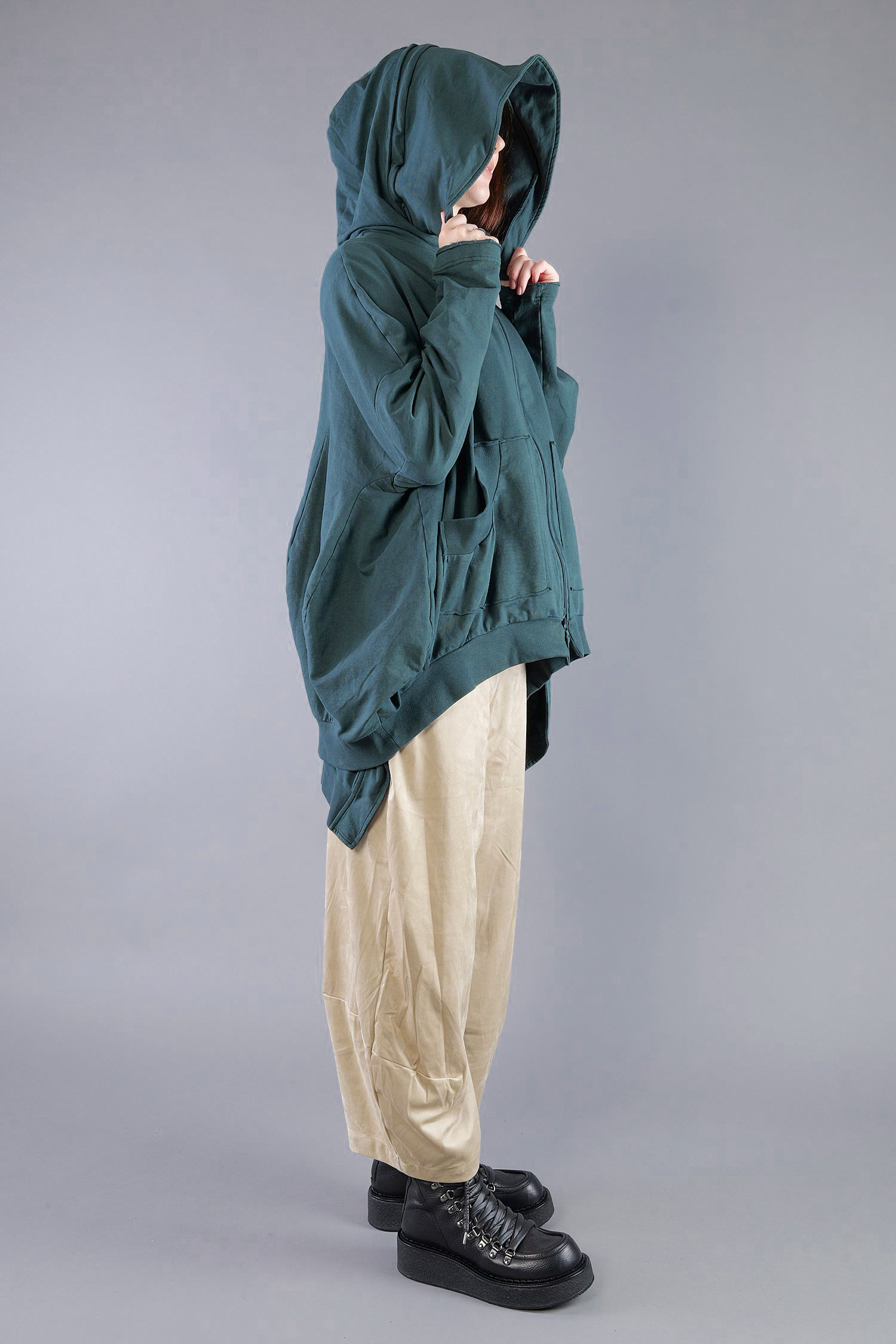 Oversized sweat jacket - Forest - 2263251102