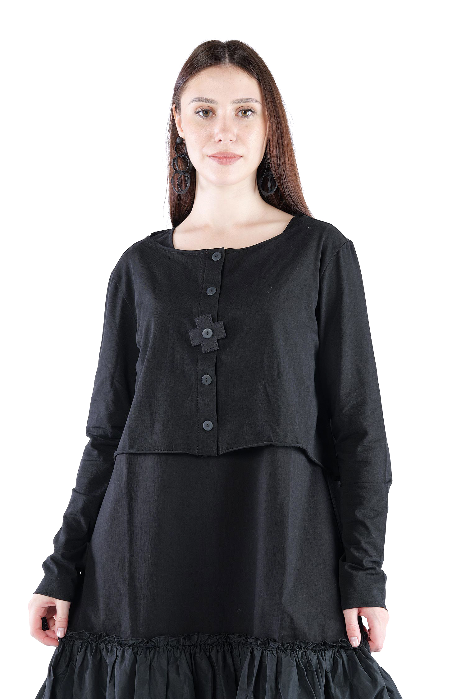 Kurze Jerseyjacke - Schwarz - 2131