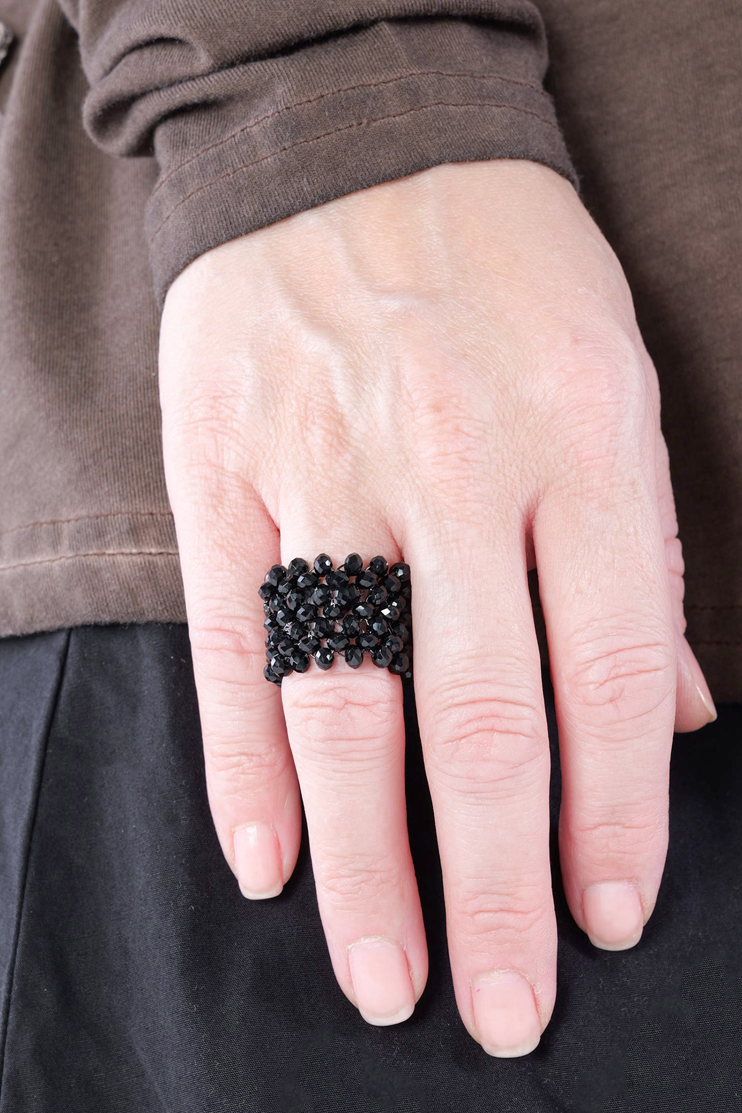 Perlenring - Schwarz - 1814