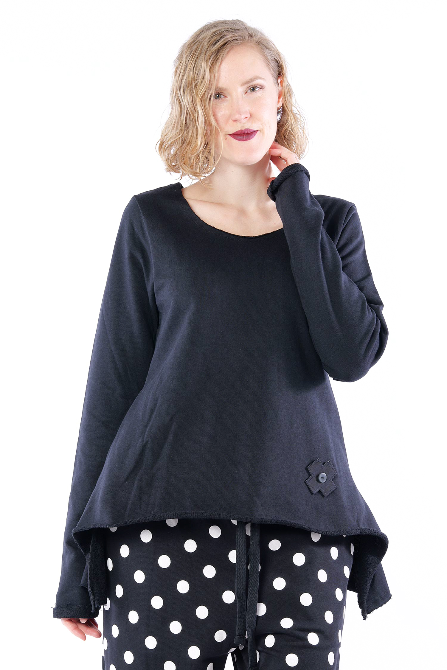 A-Linien Sweatpullover - Schwarz - 2116