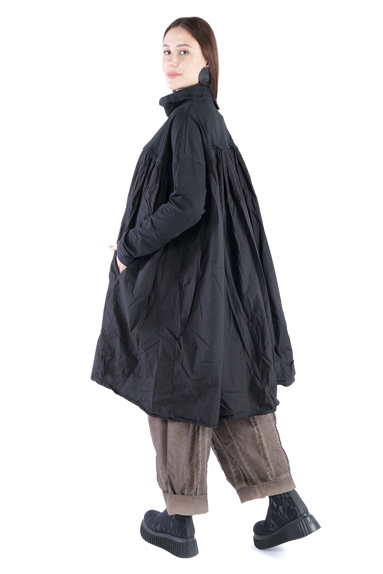 Gerüschte Tunika - Schwarz - 2262280906