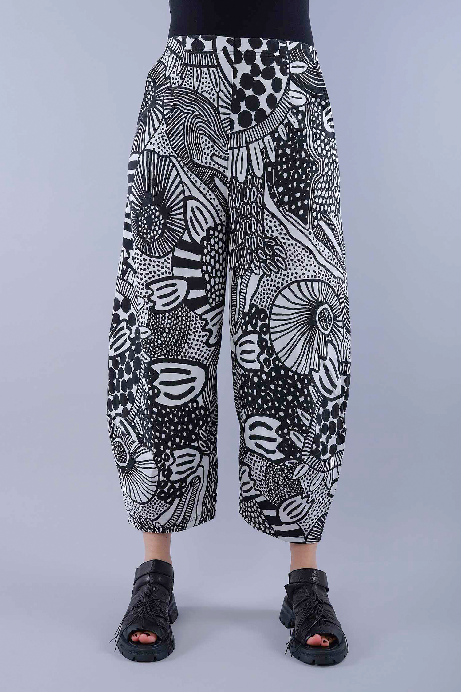 Tulpige Stretchhose - Black print - 1263440106