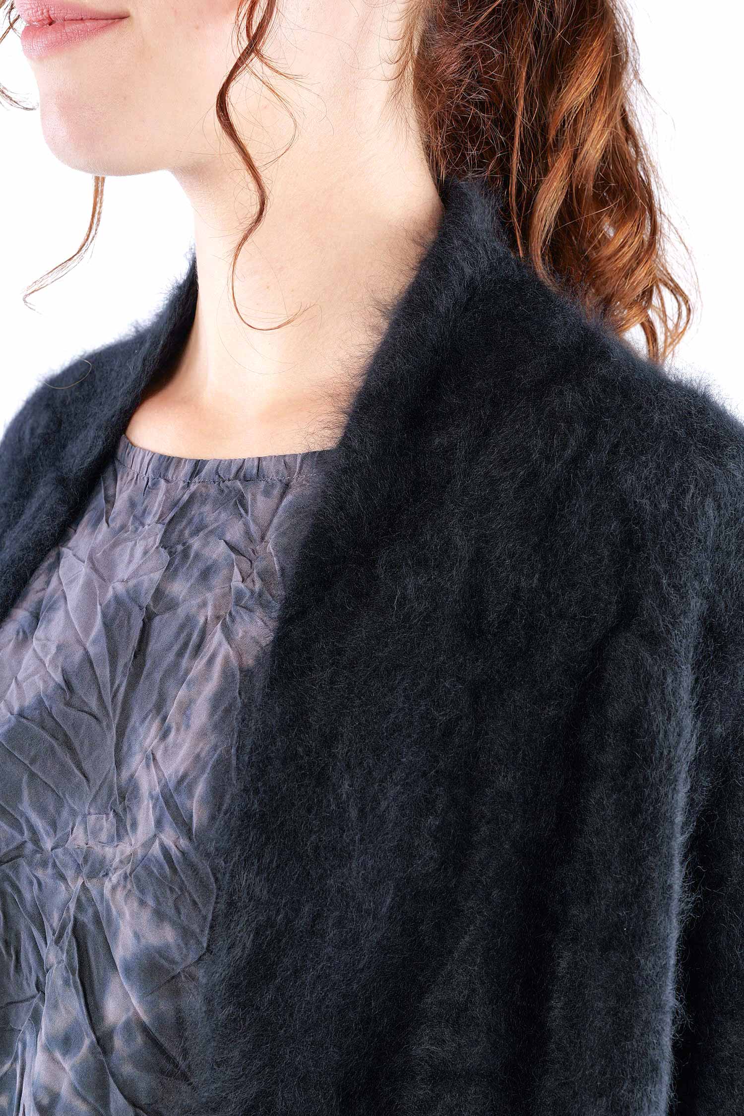 Flauschiger Kaschmir Cardigan - Night - 25133
