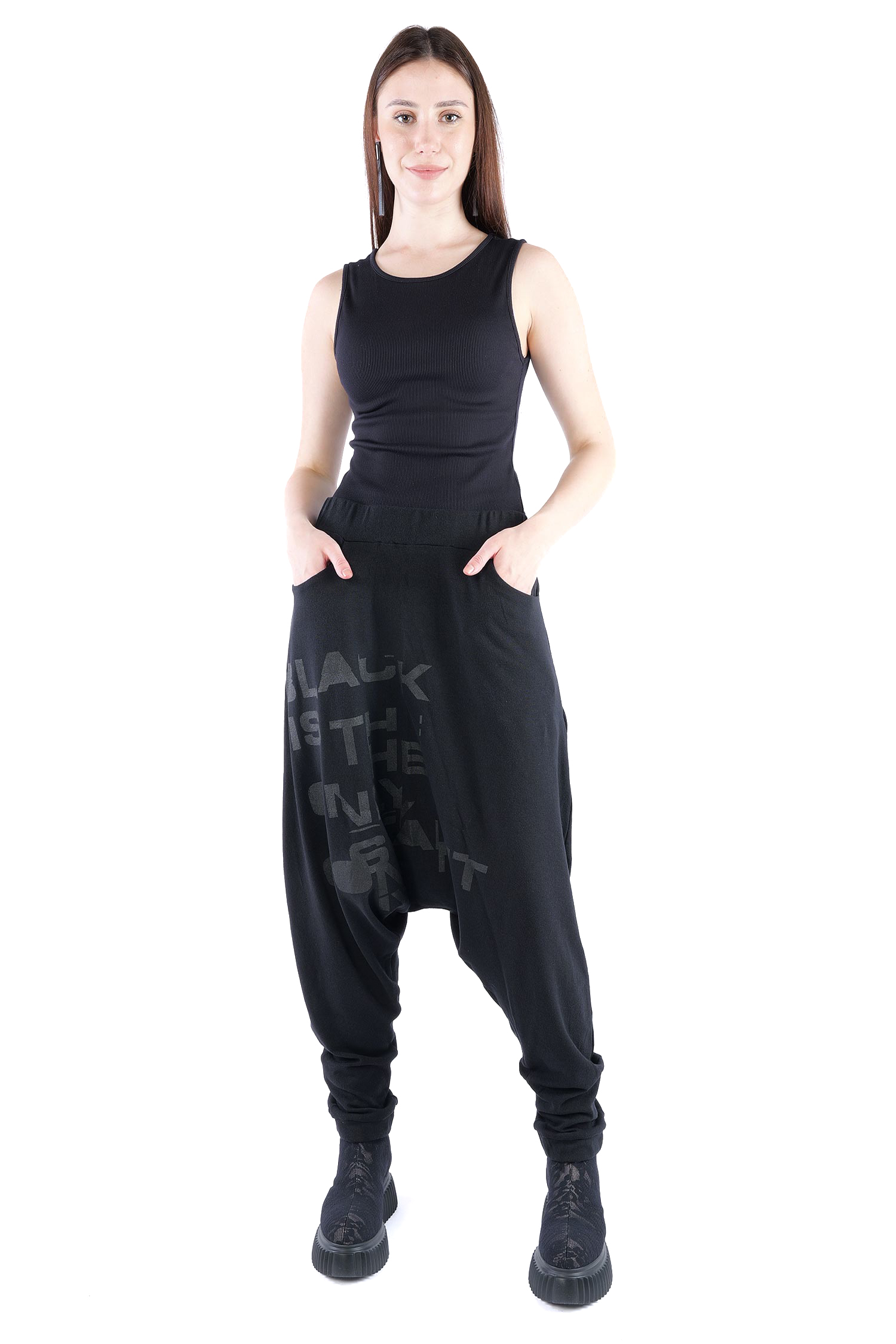 Hose mit tiefem Schritt - Schwarz - Morbido