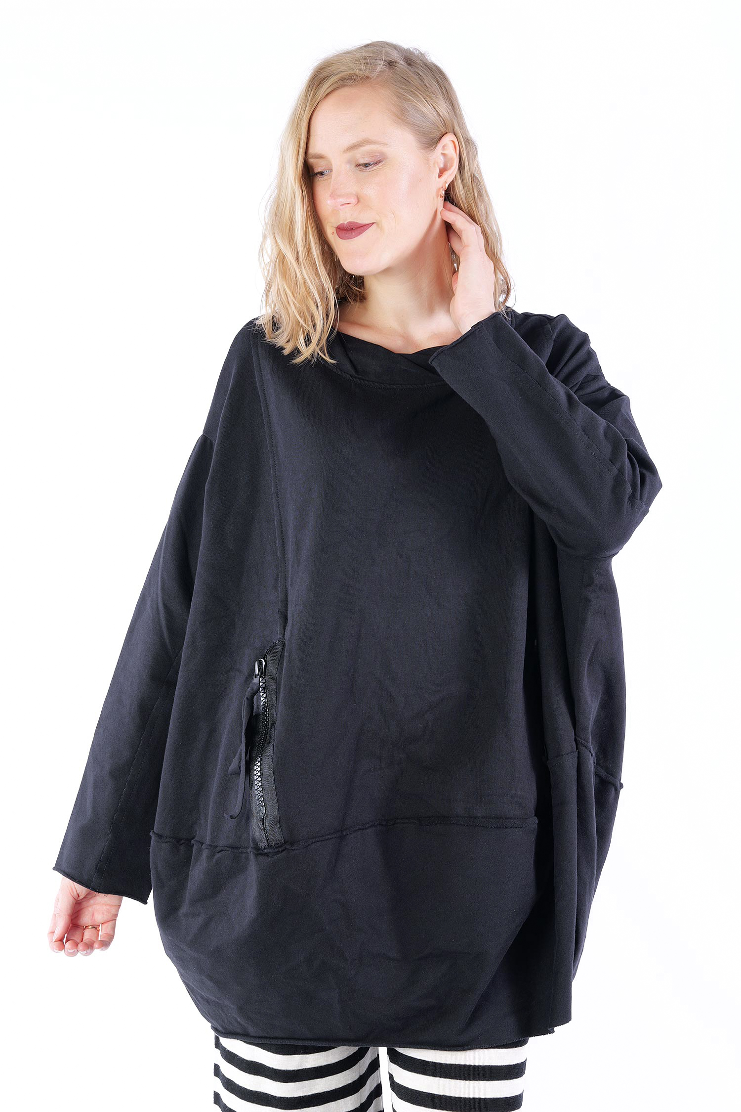 Oversize Sweatpullover - Schwarz - 23655