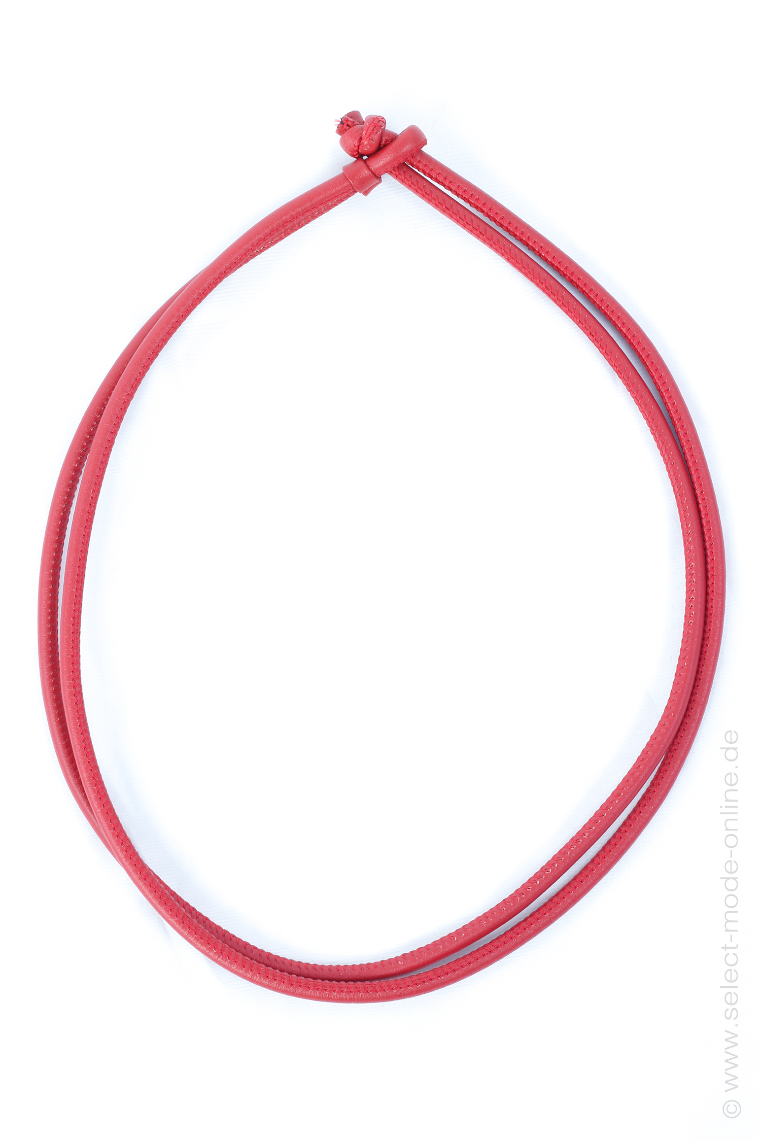Leather necklace 2 - 60 cm - red  - DG015