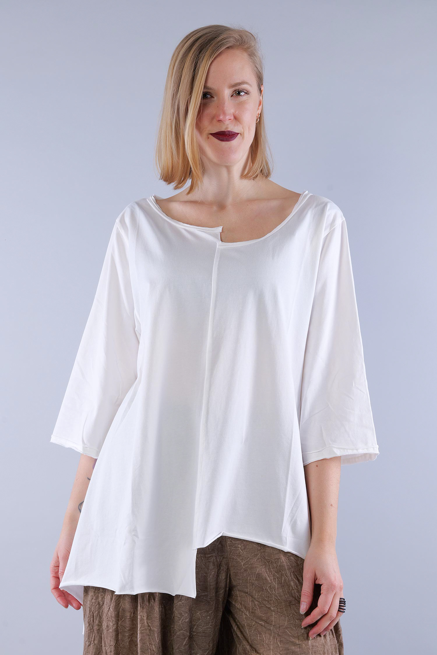 Oversize T-Shirt - Weiß - 25016