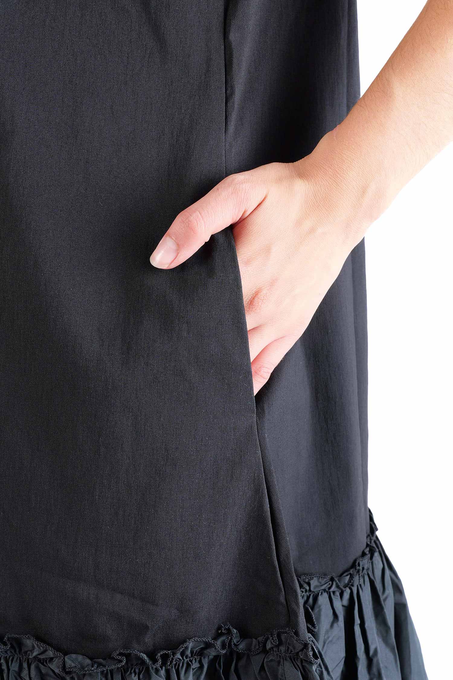 Gerüschtes Kleid - Schwarz - 1124