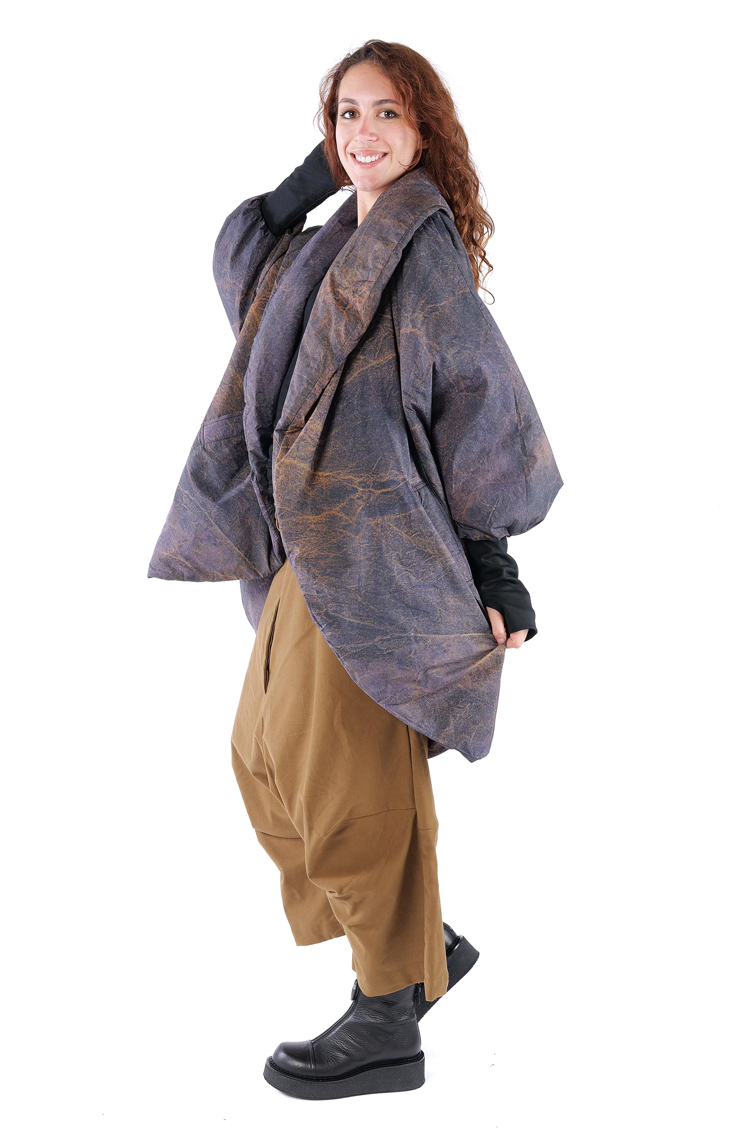 Oversize Wintermantel - Cognac Quartz - SX115