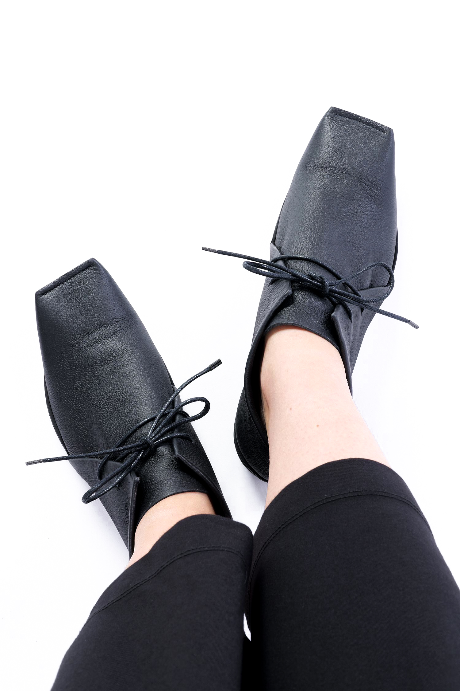 Leder Schnürschuh - Schwarz - Contra