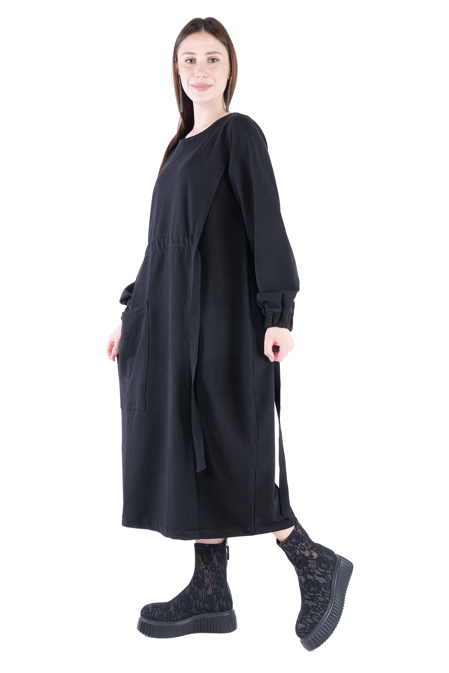 Asymmetrisches Kleid - Schwarz - 26.2-KHF108