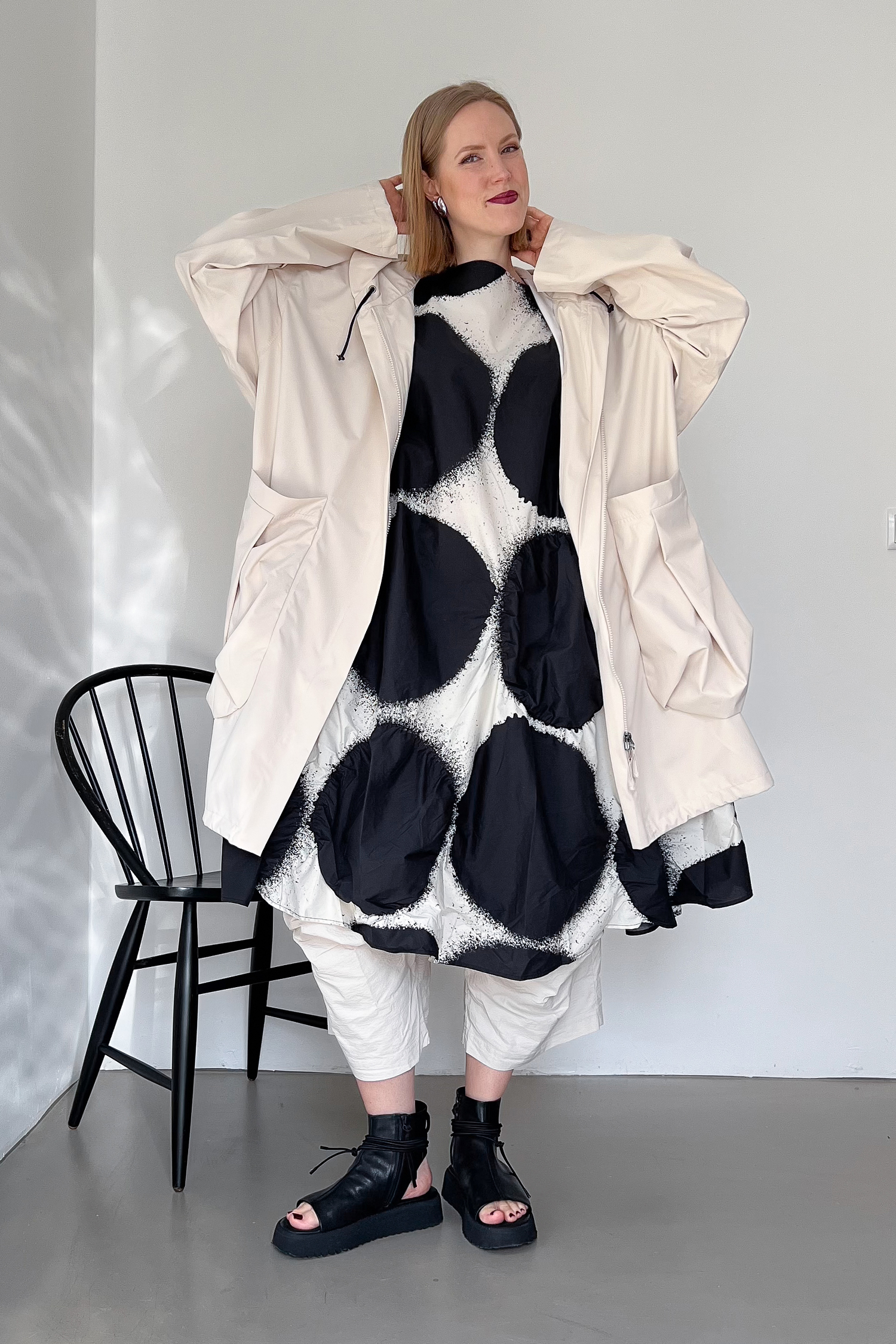 Oversized rain coat - Marshmallow - 1261001215