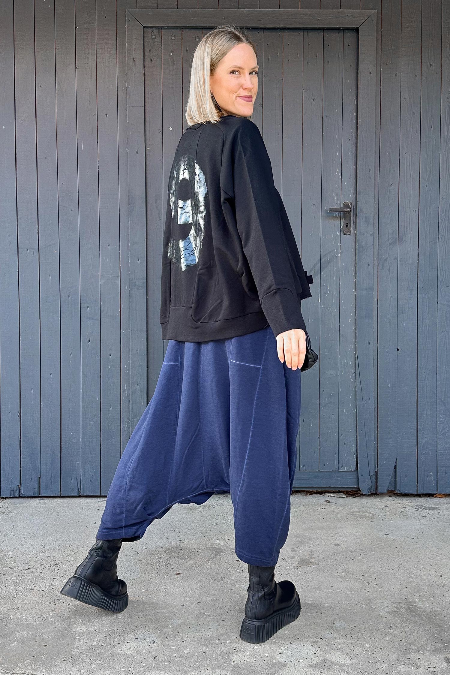 Sweat pullover - Black print - 2138