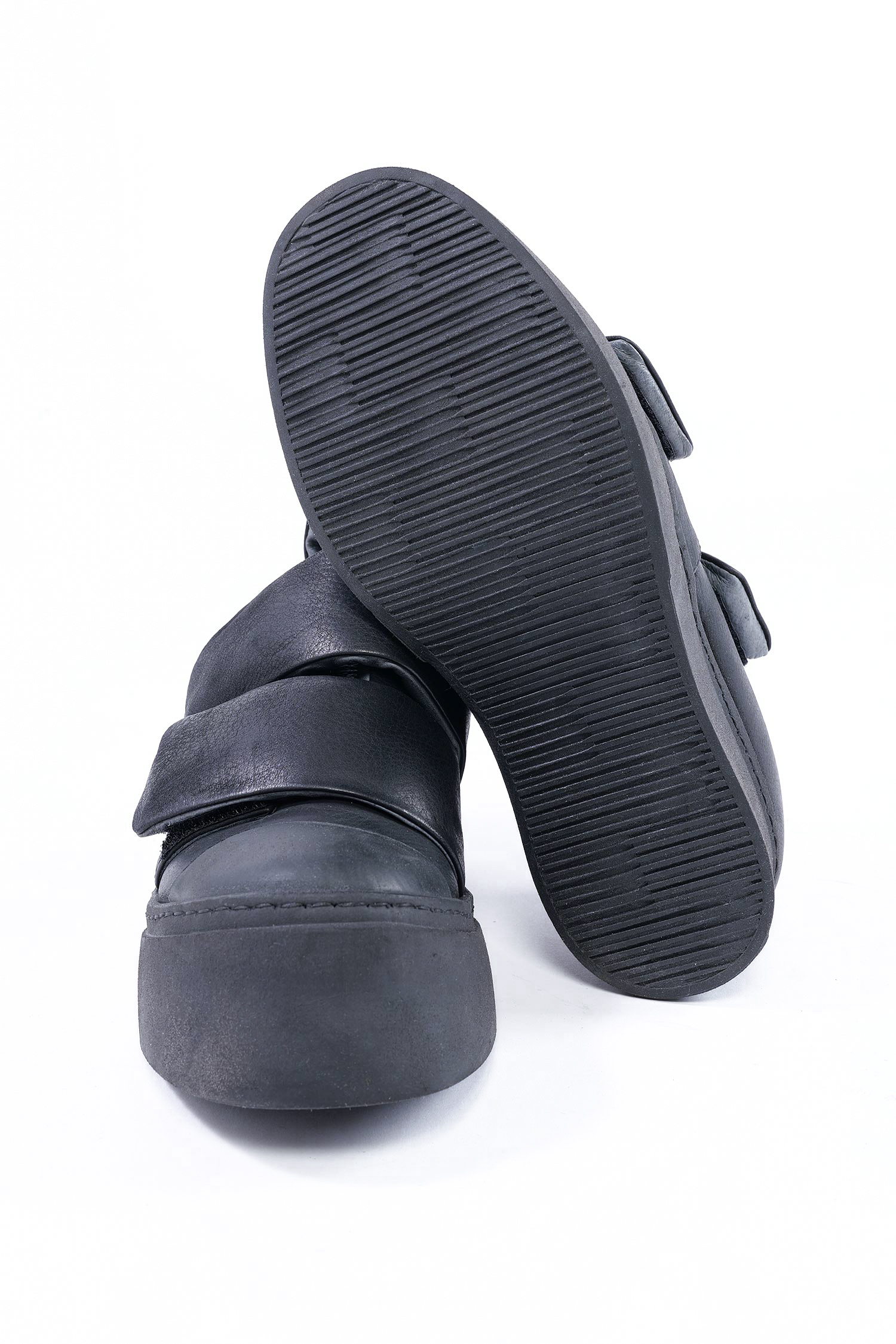 Platform leather sneakers - black - 4161