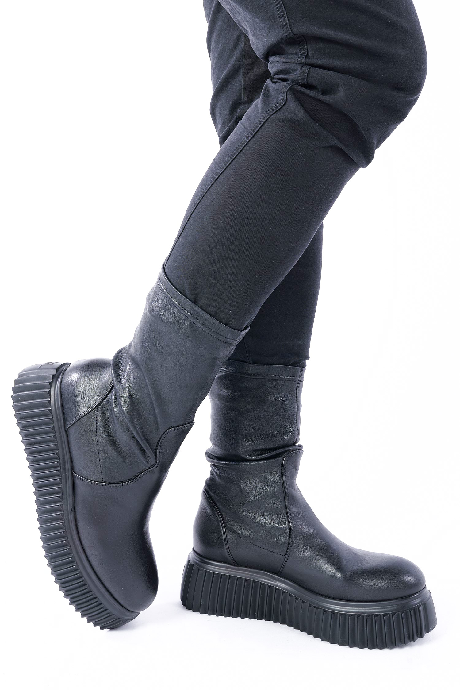 Stretchleder Boots - Schwarz - MILAGROS STRETCH