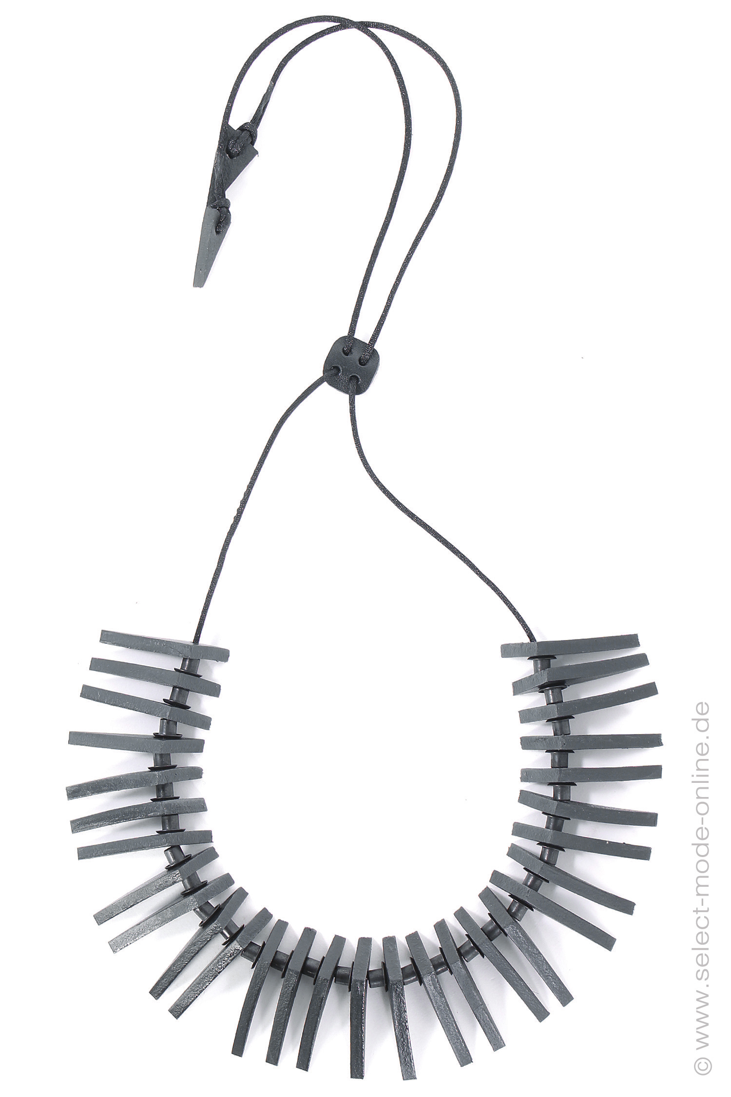 Leder Halskette - Schwarz - Obtuse_4