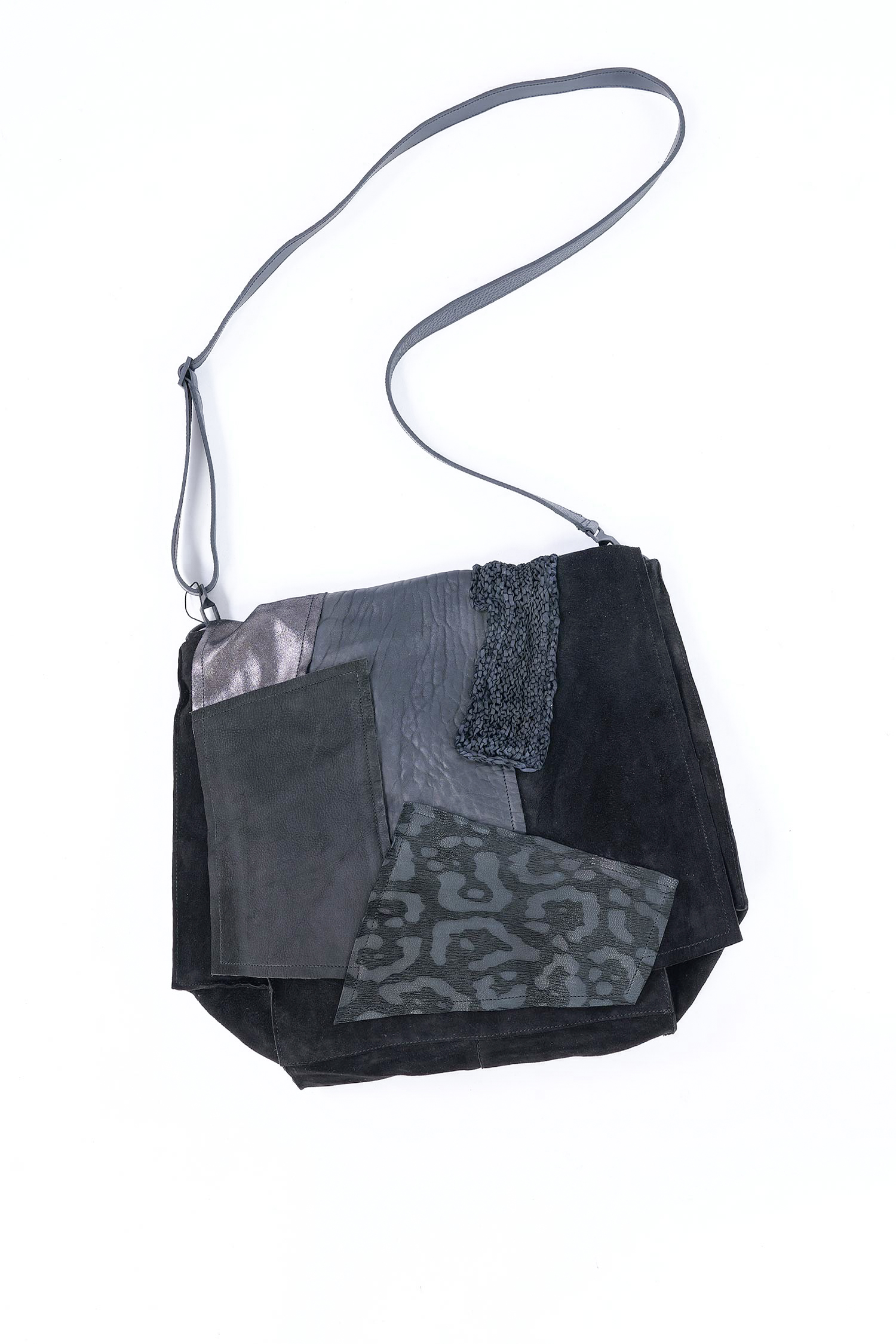 Patchwork Ledertasche - Schwarz - M.Aurelia