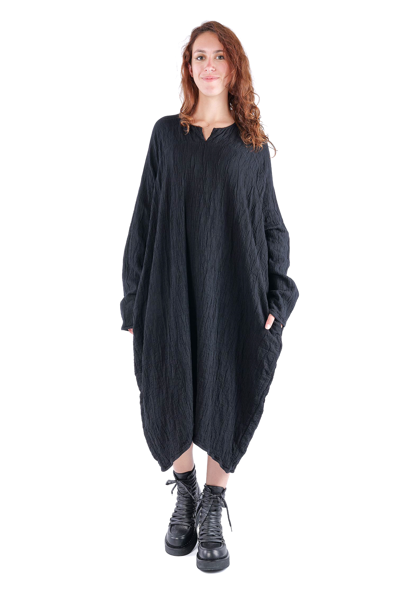 Tulpiges Oversizekleid - Schwarz - Hausleib