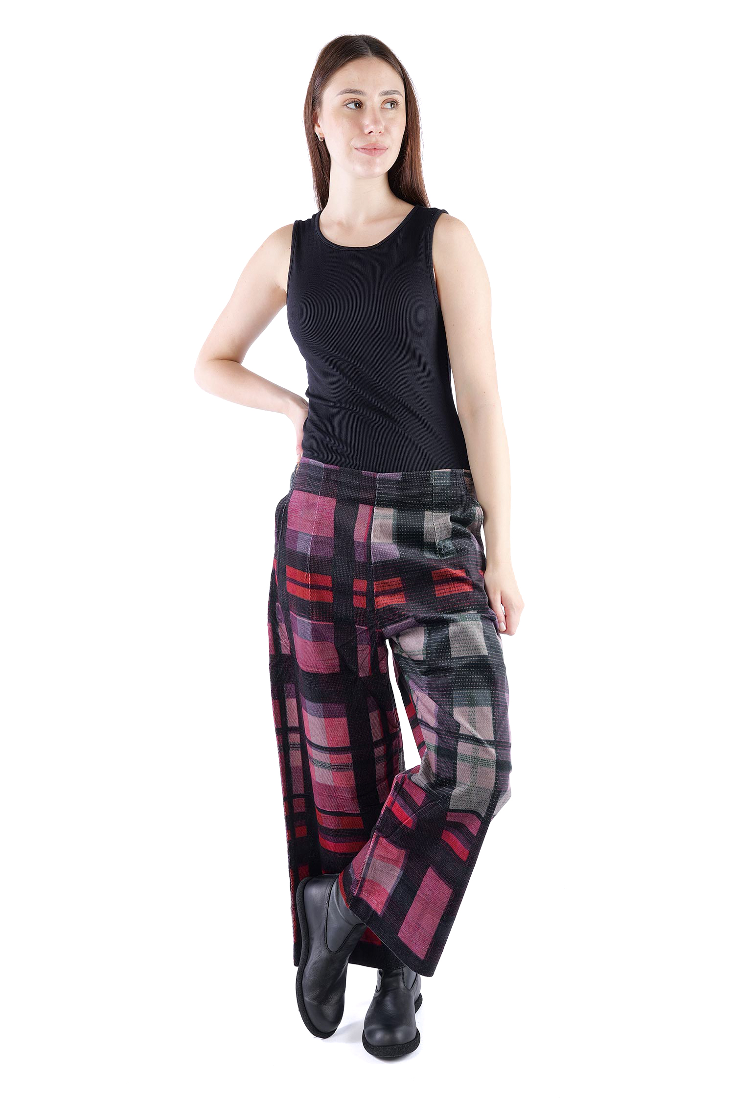 Feincord Culottes - Check multicolor - 2263230103