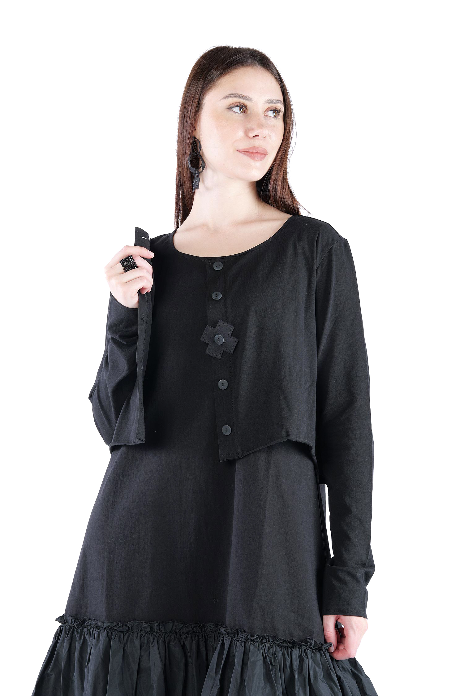 Kurze Jerseyjacke - Schwarz - 2131
