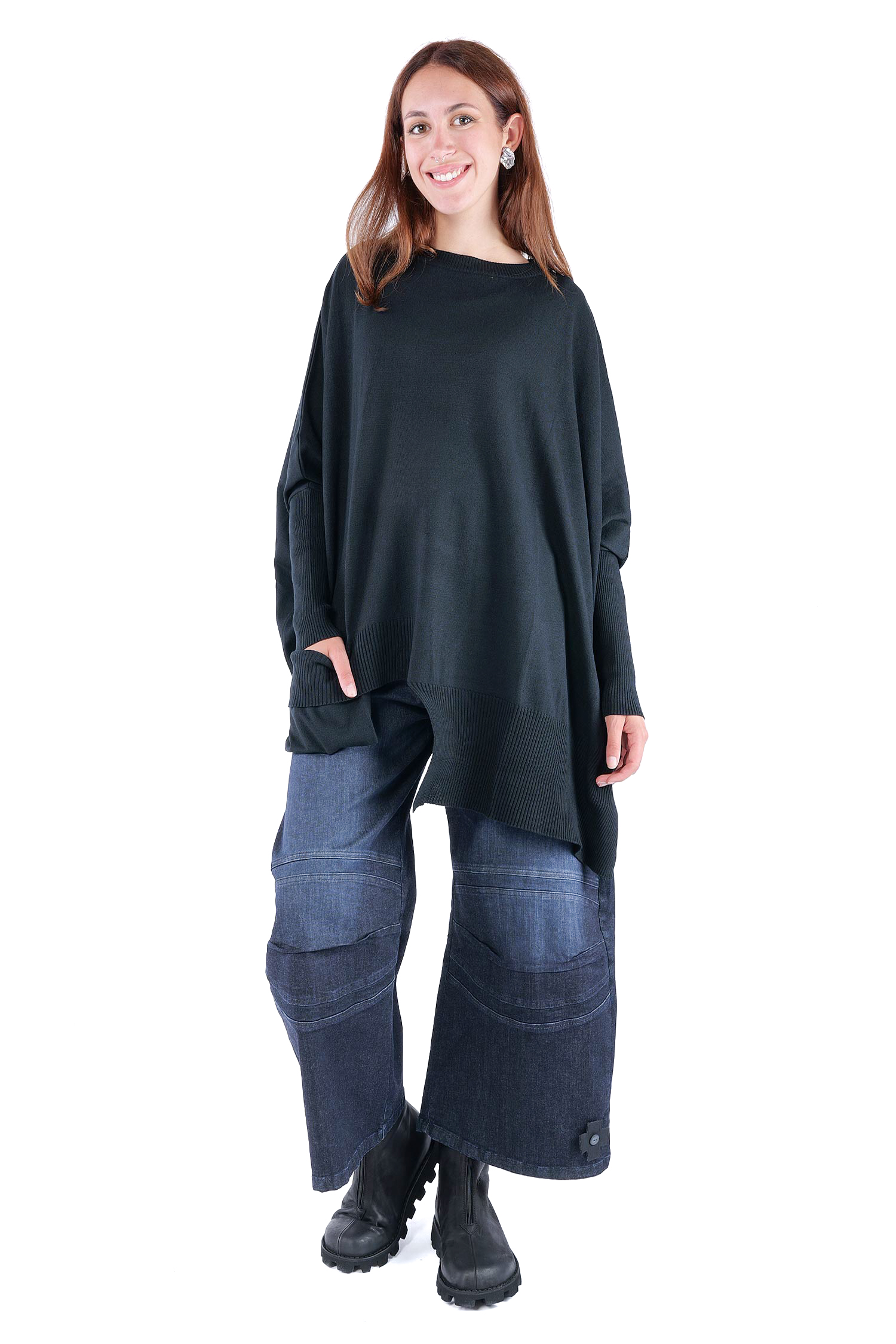 Oversize Strickpullover - Schwarz - 26.2-KHG445