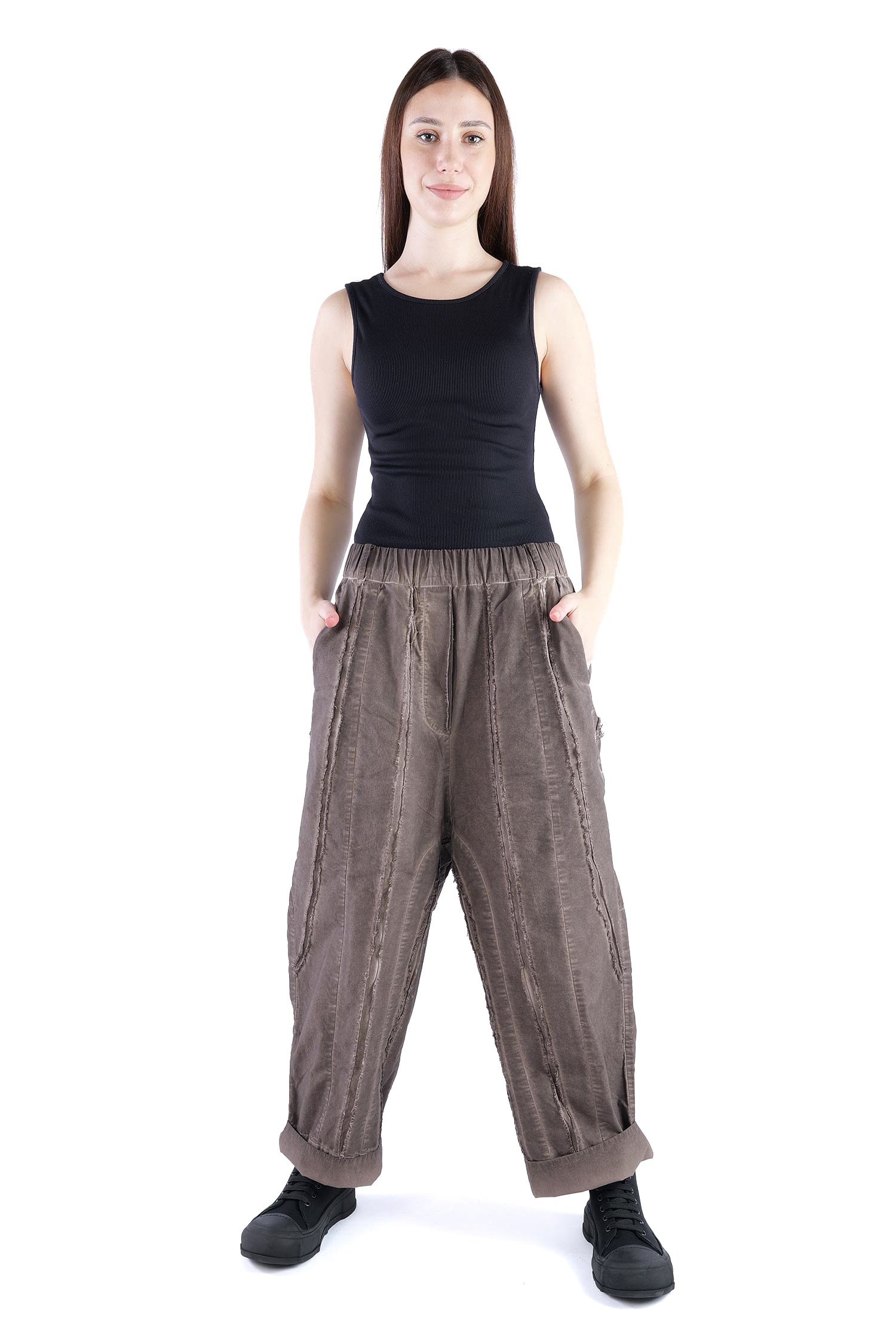 Hose mit Ziernähten - Truffle old dye - Dotto