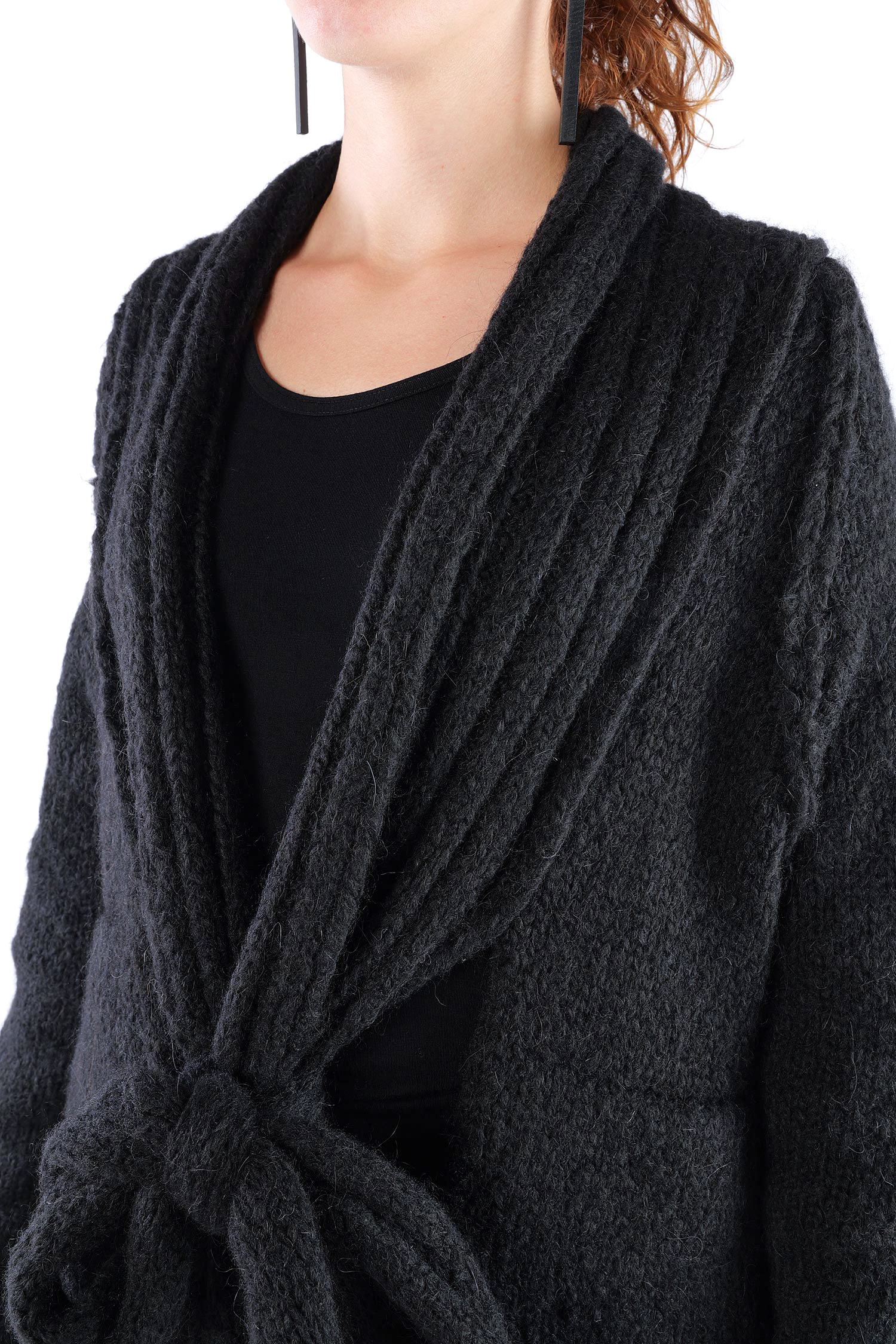 Oversize Cardigan - Schwarz - Serpent