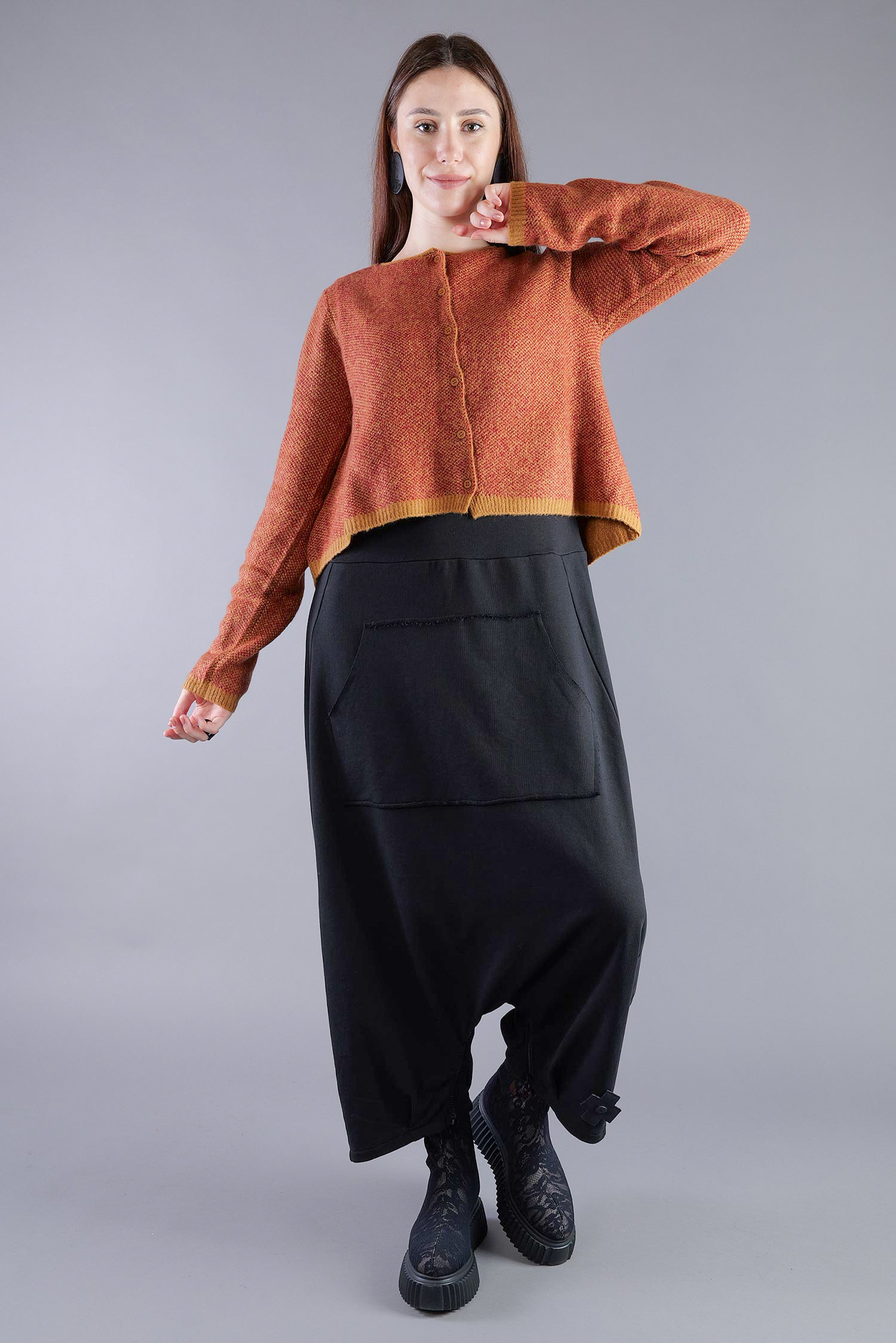 Strickjacke - Bronze lava jacquard - 2263277101