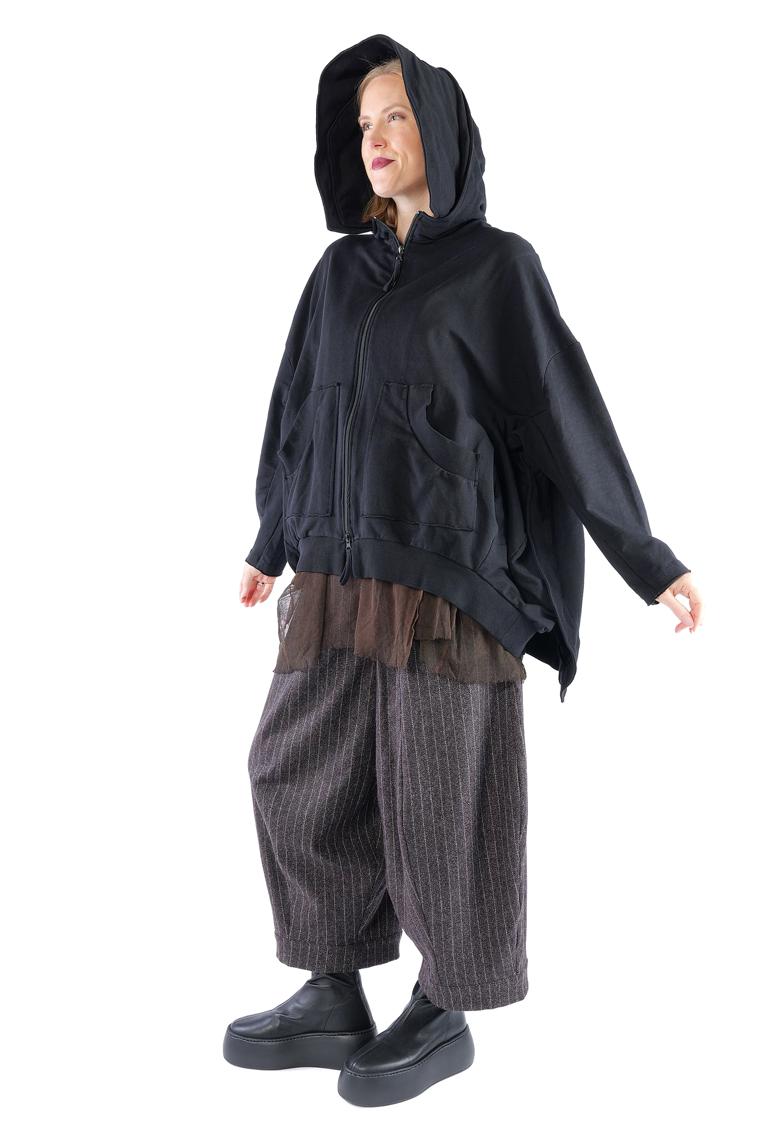 Oversize Sweatjacke - Schwarz - 2263251102