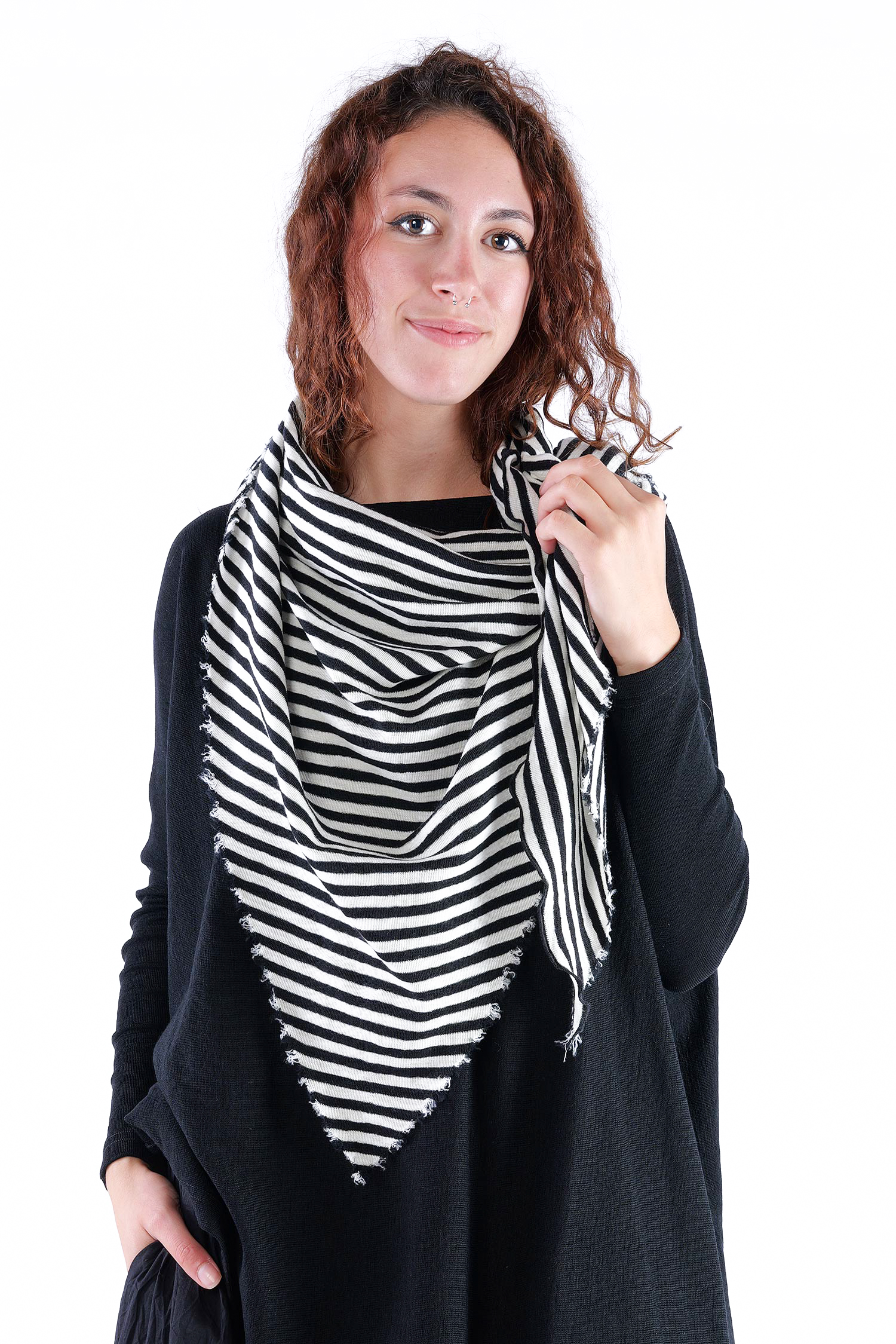 Dreieckstuch - white/black-schmal - 1063