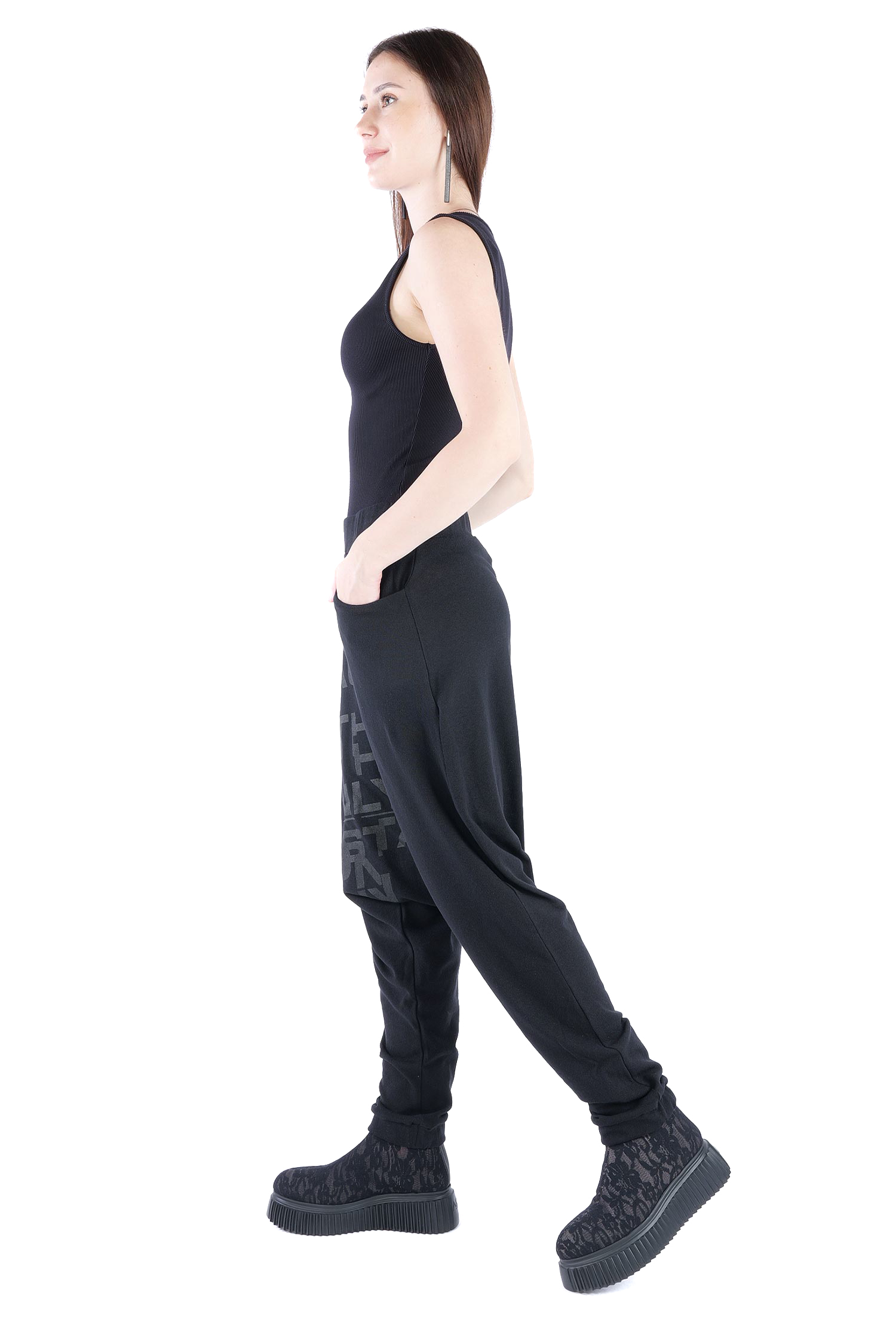 Hose mit tiefem Schritt - Schwarz - Morbido