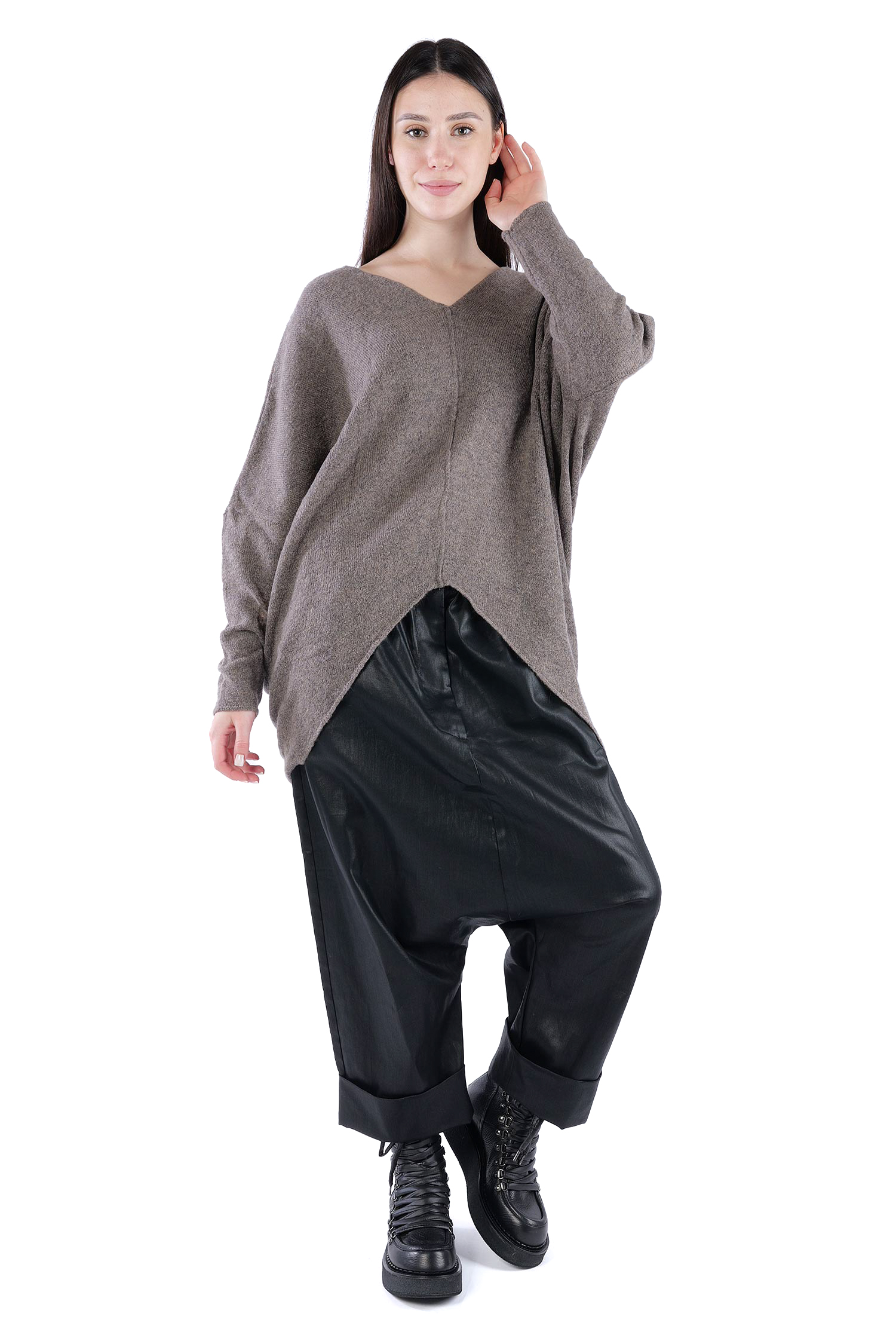 Feinstrick Pullover - Faded brown - Jojo