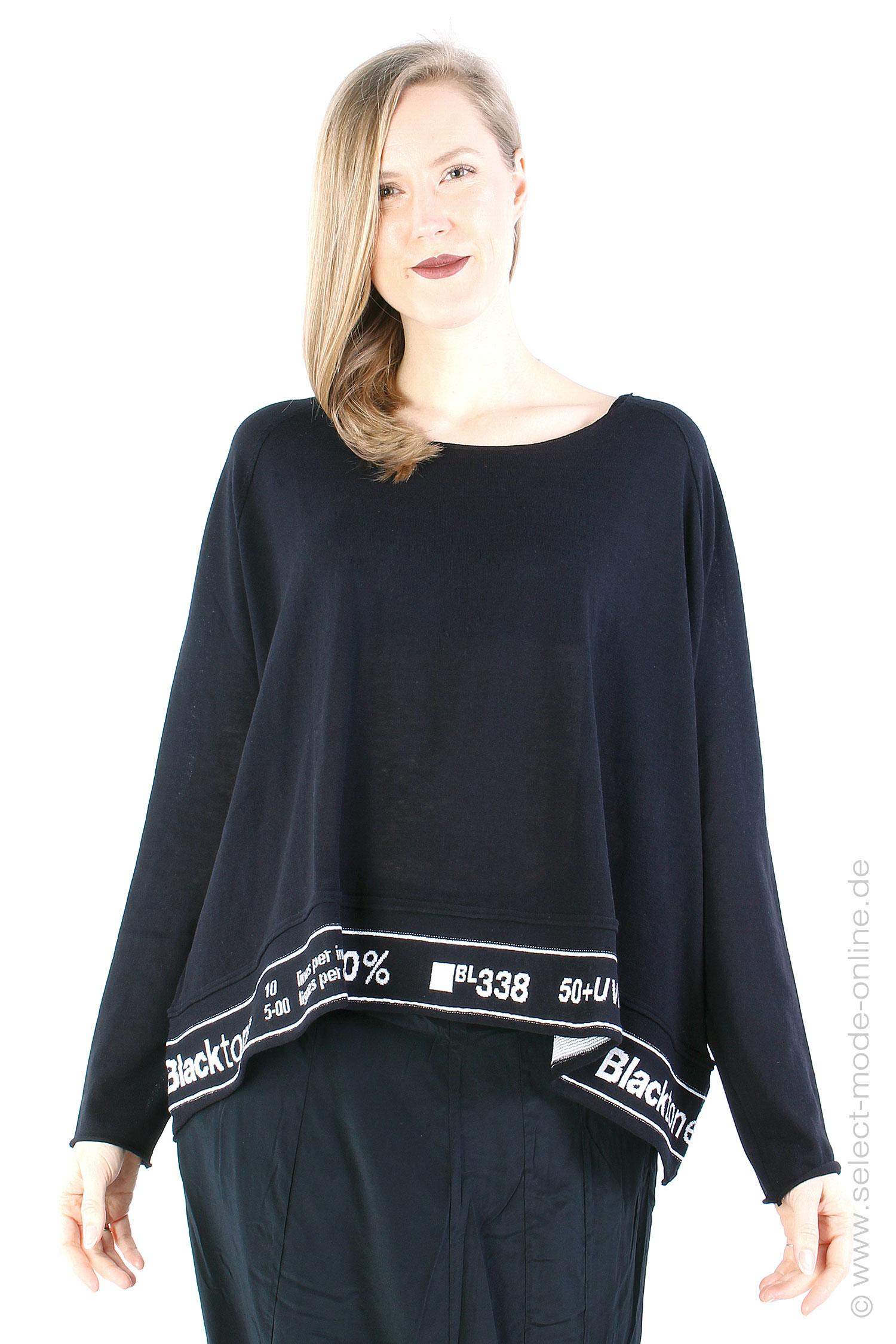 Oversize knit pullover - Black Jacquard - 1243380701