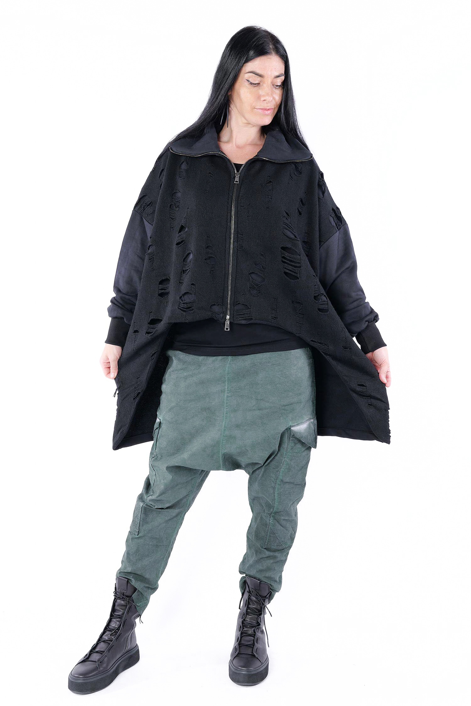 Oversize Jacke - Schwarz - W5202