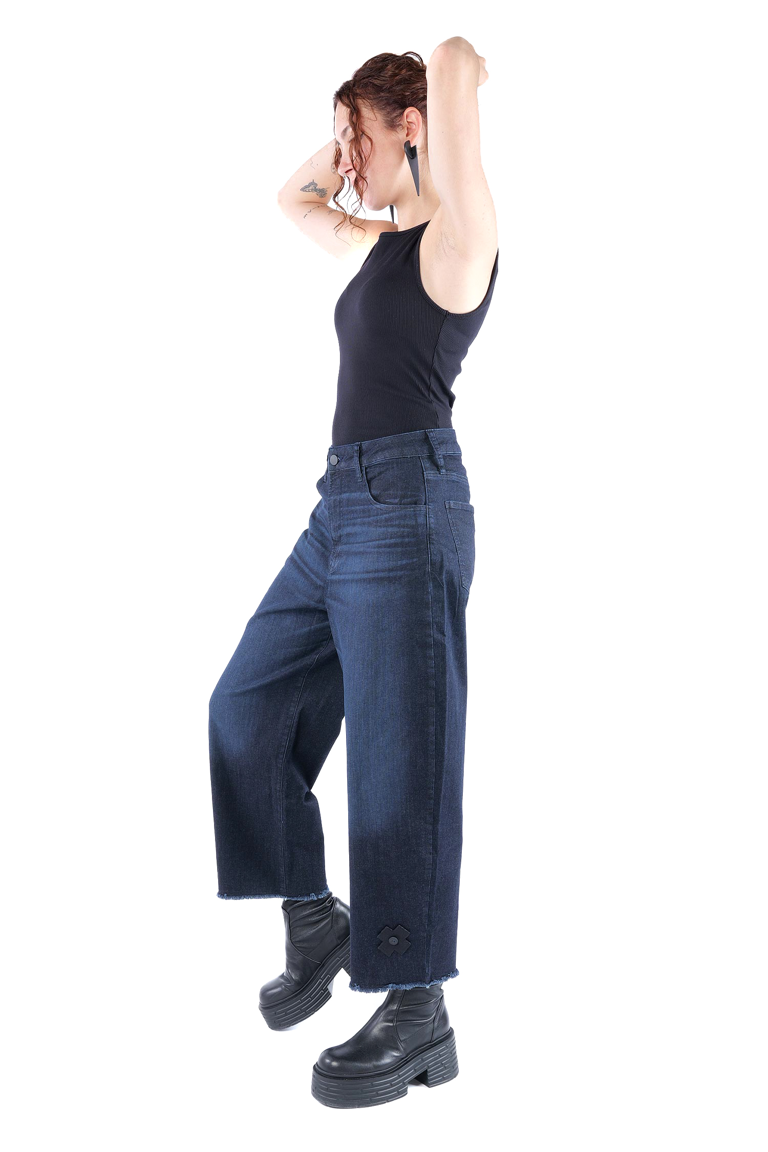 Weite Jeanshose - Darkblue - 10019