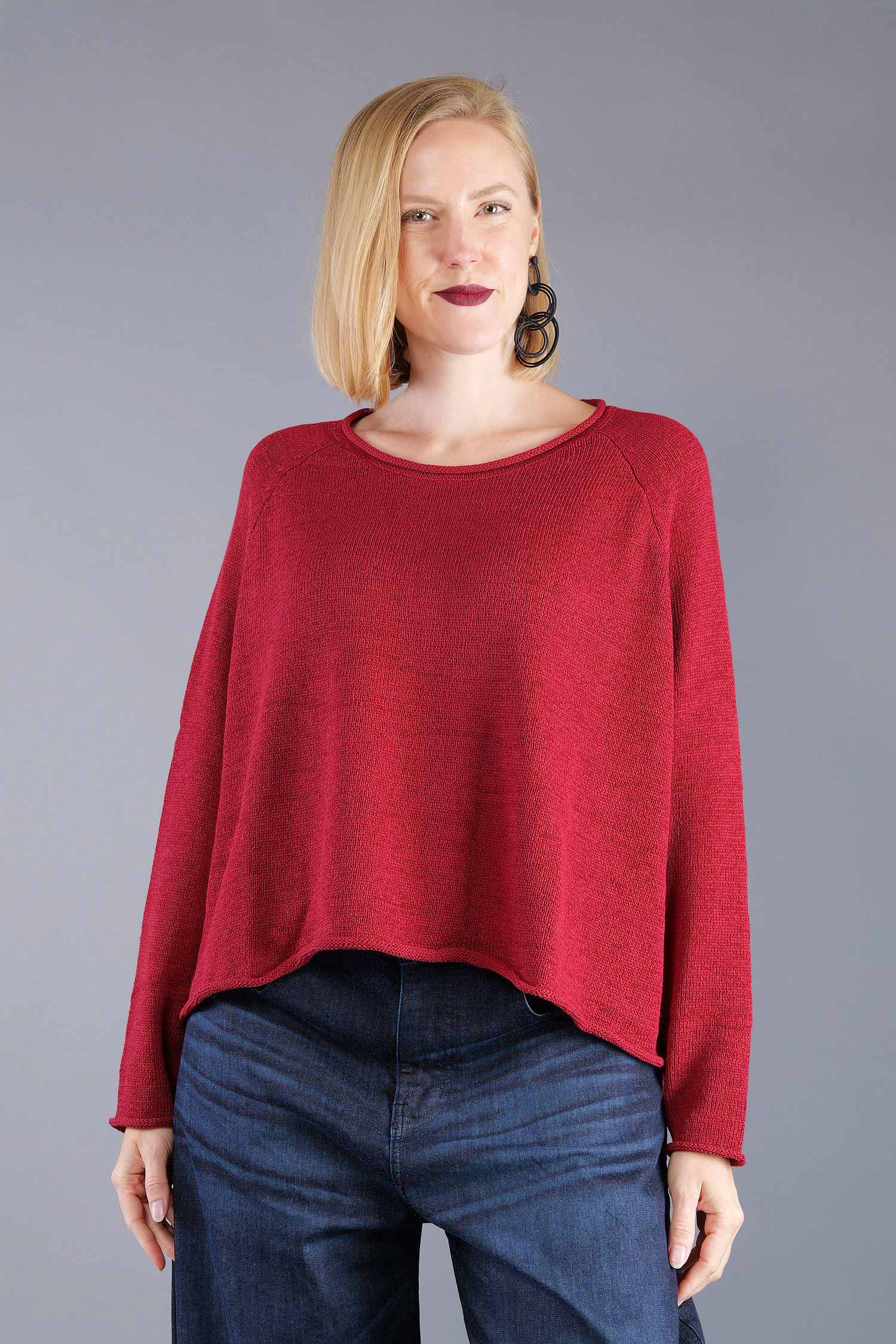 Oversized knitted pullover - Lava - 2263720713