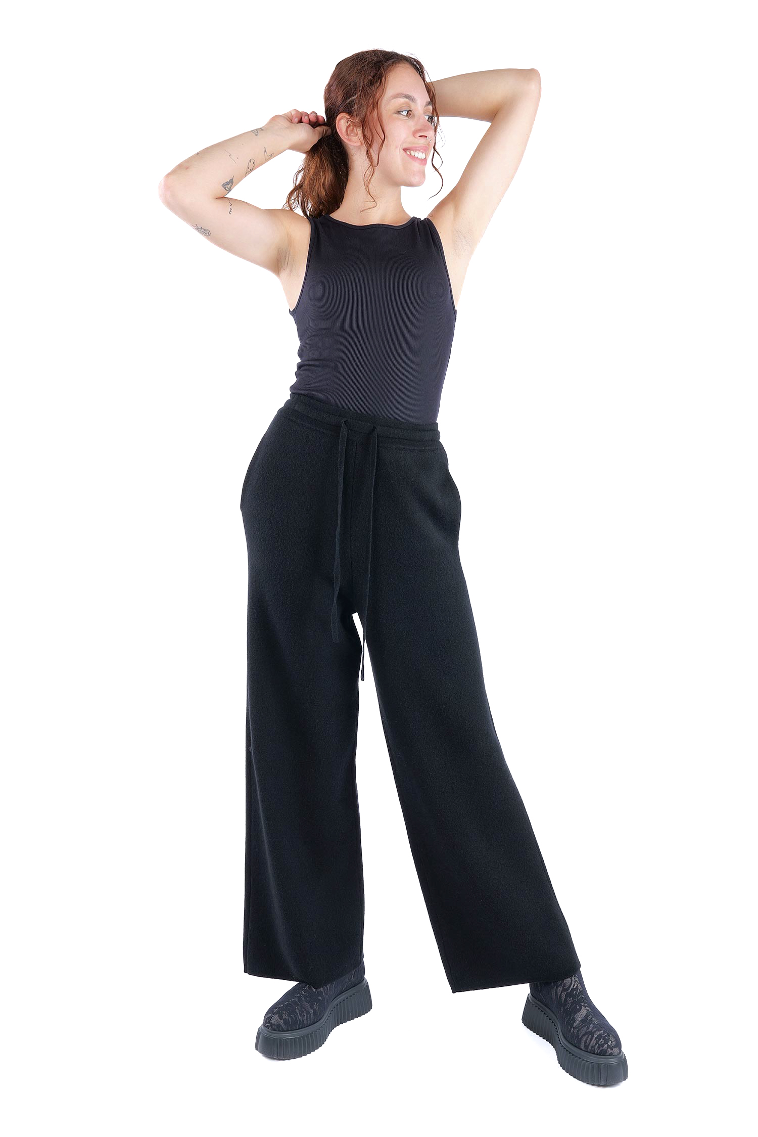 Kaschmir Hose - Schwarz - 26129