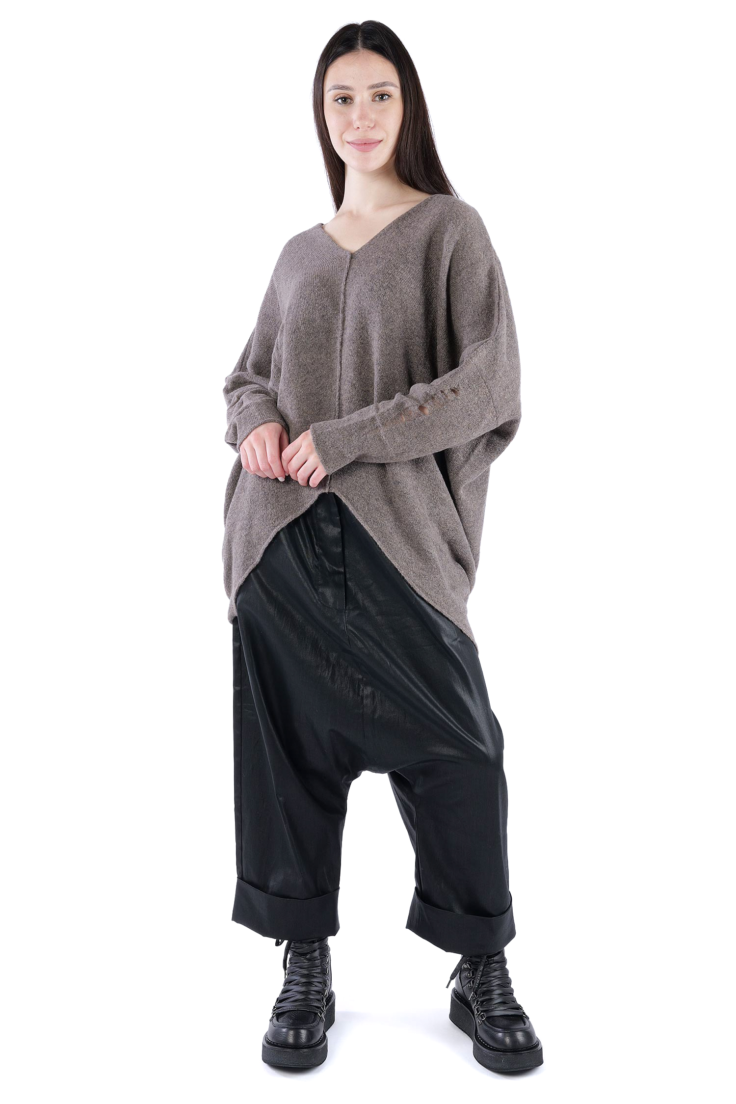Feinstrick Pullover - Faded brown - Jojo