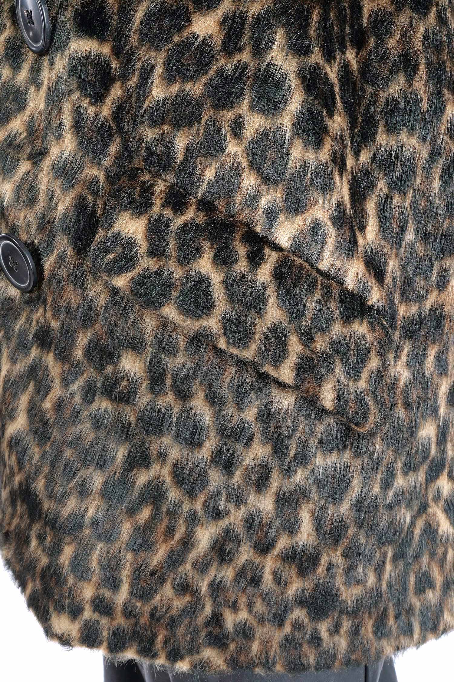 Oversized leopard fur jacket - Leo jacquard - 2261191102