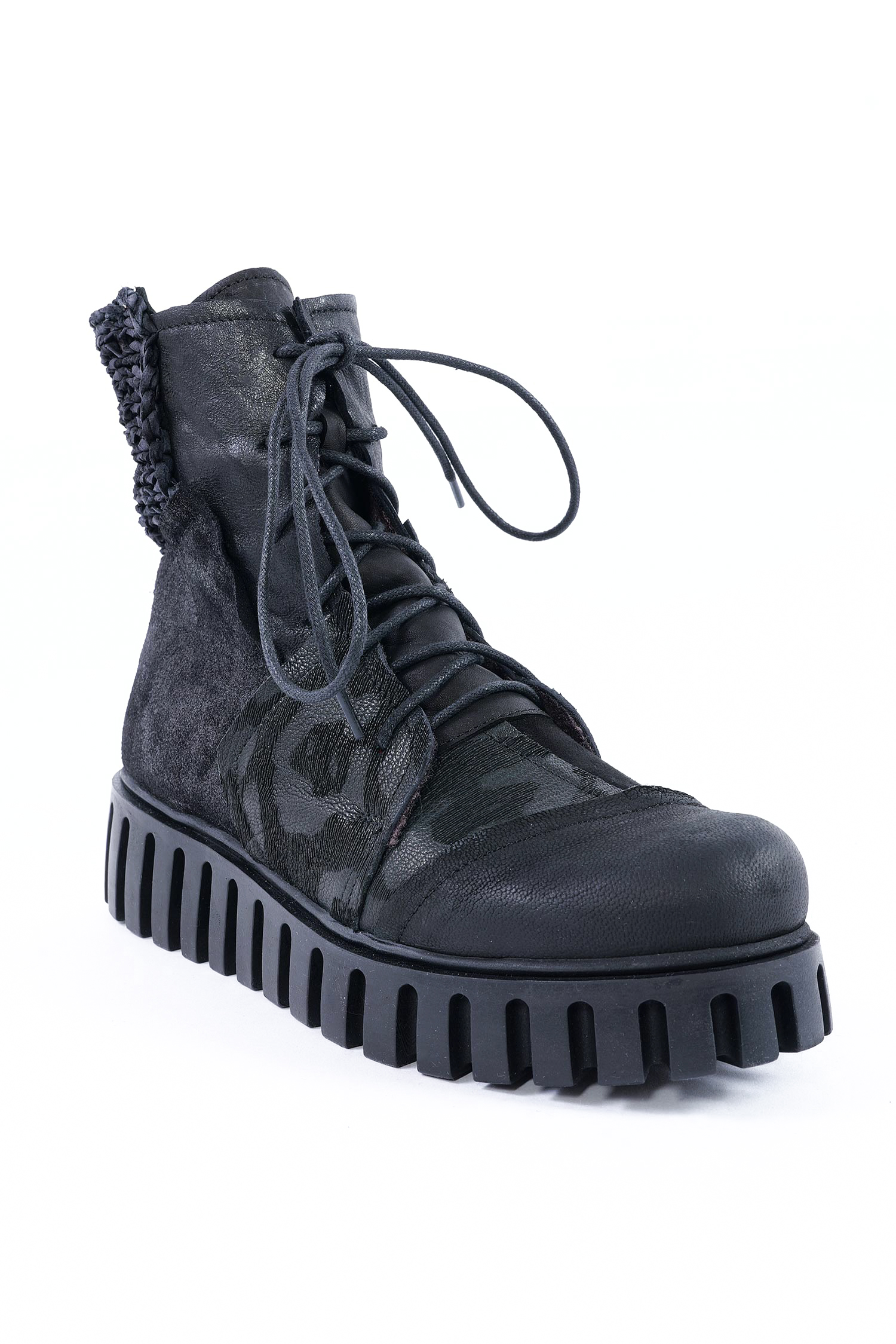 Patchwork Boots - Schwarz - Anastasia