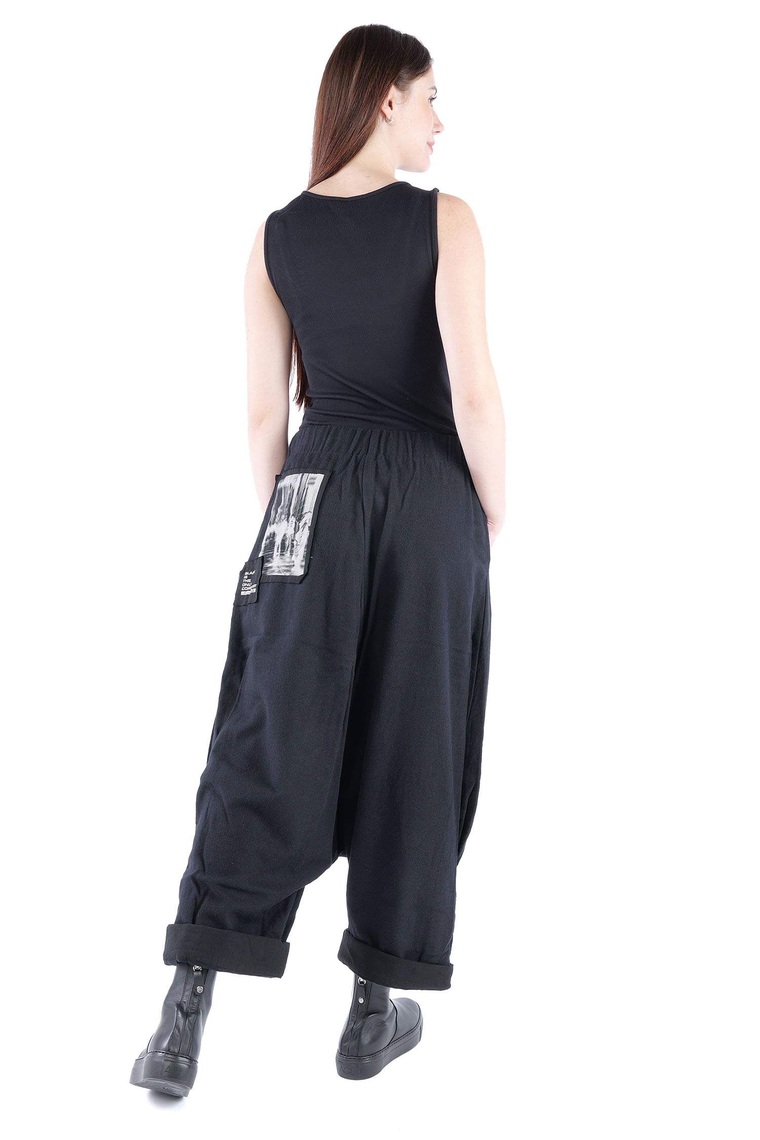 Flanell-Hose - Schwarz - Glano