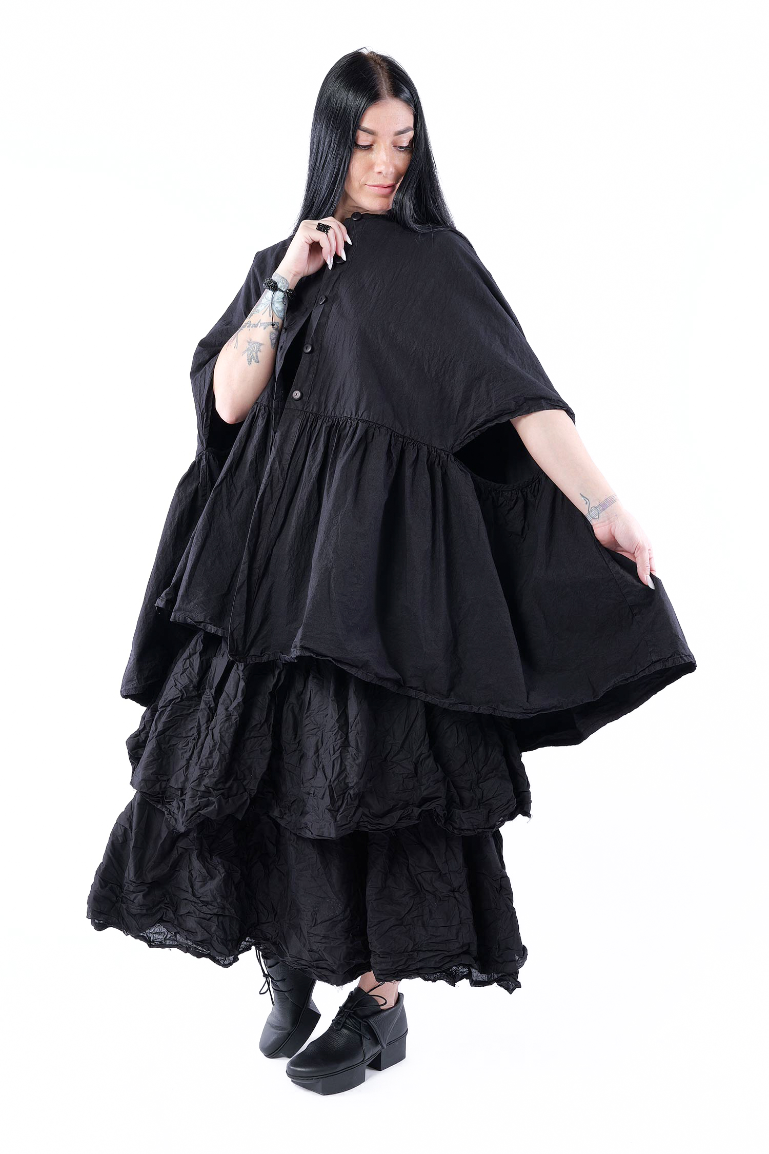 Gerüschte Jacke - Schwarz - Truelabel