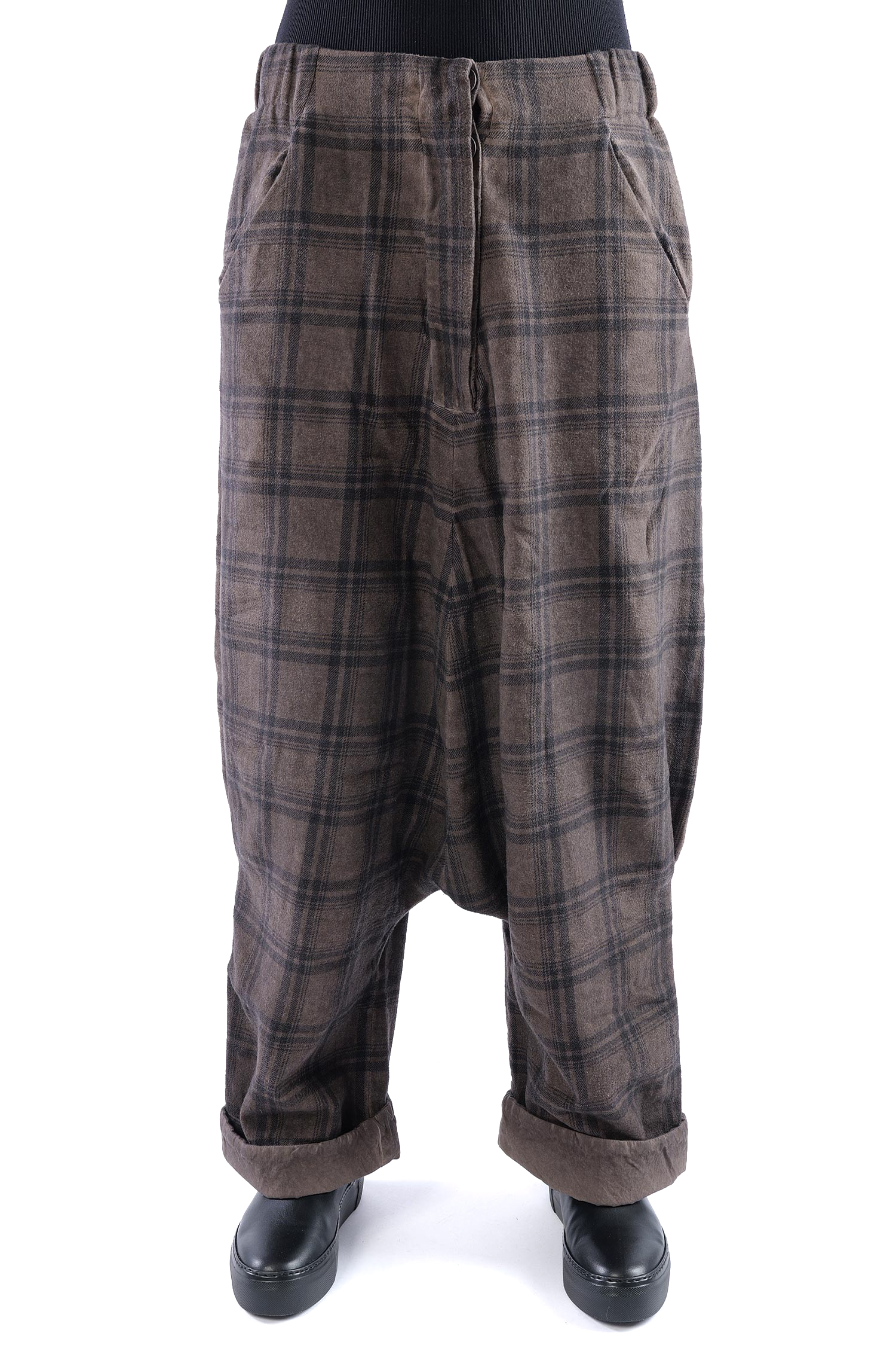 Flanell Hose - Truffle old dye check - Glano