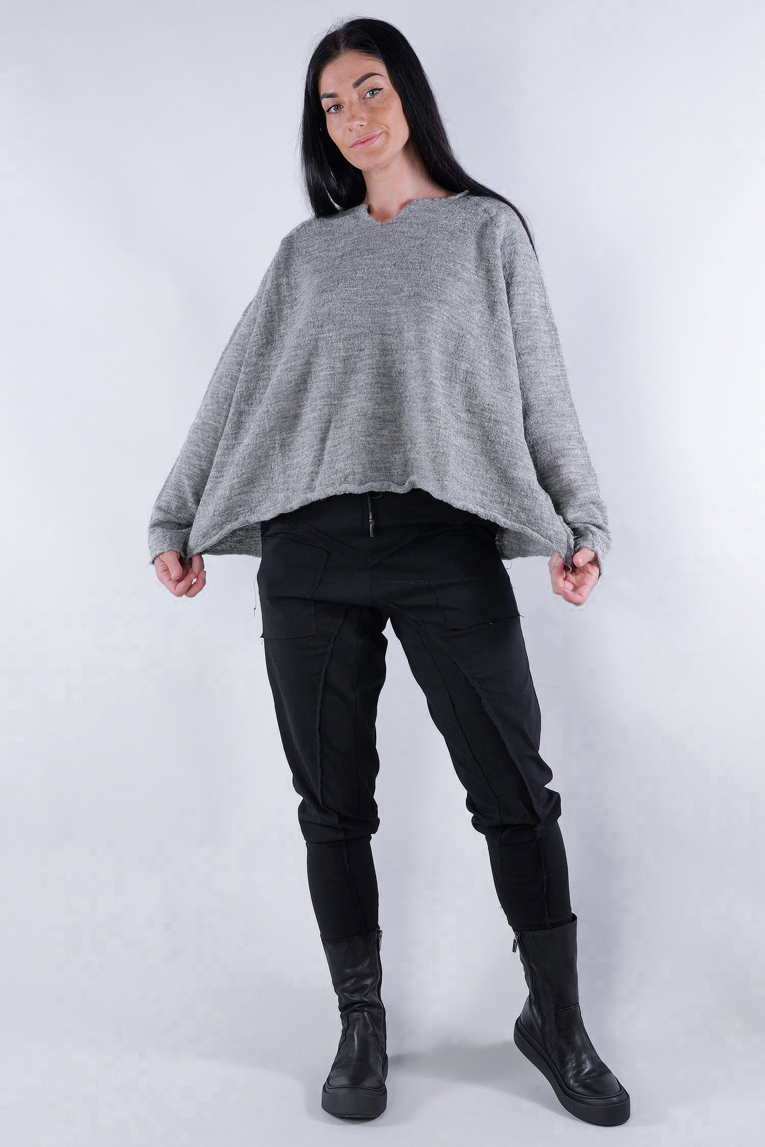 Schurwolle Pullover - Dark grey - 2253890717