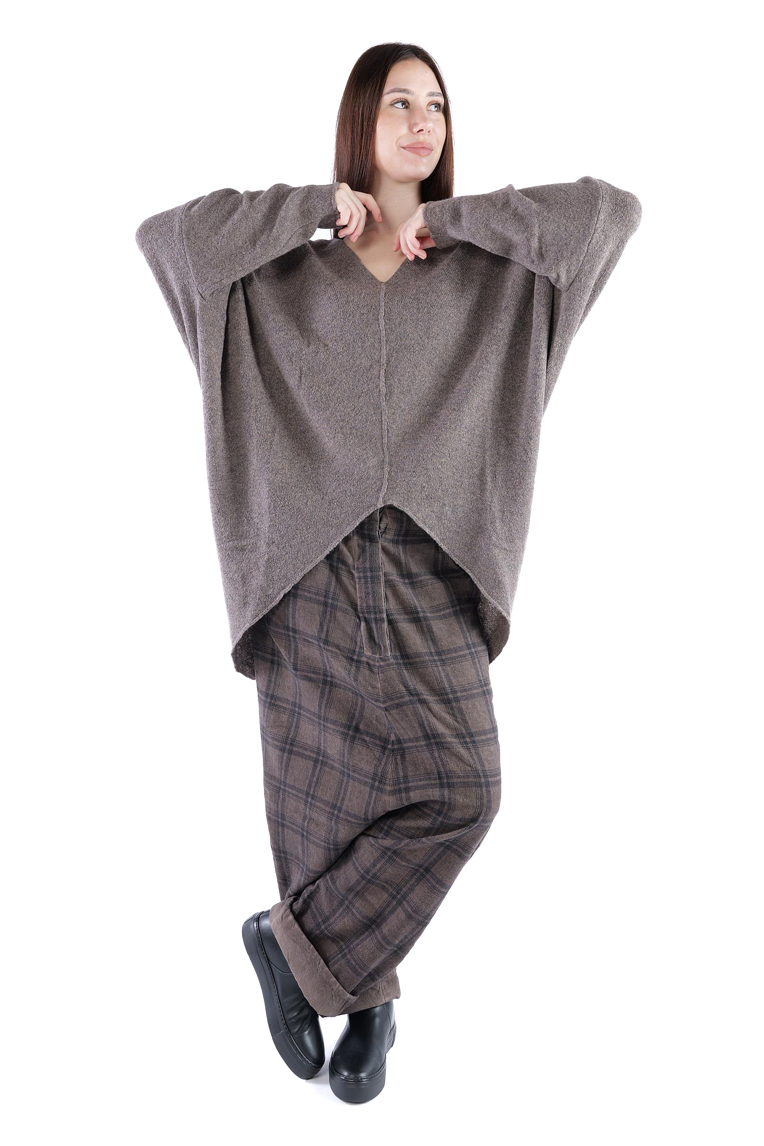 Feinstrick Pullover - Faded brown - Jojo