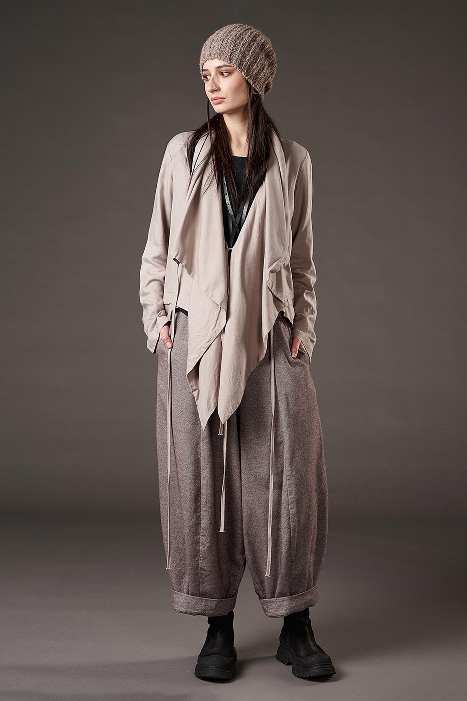 Weite Hose - Dusty rose melange - Alido