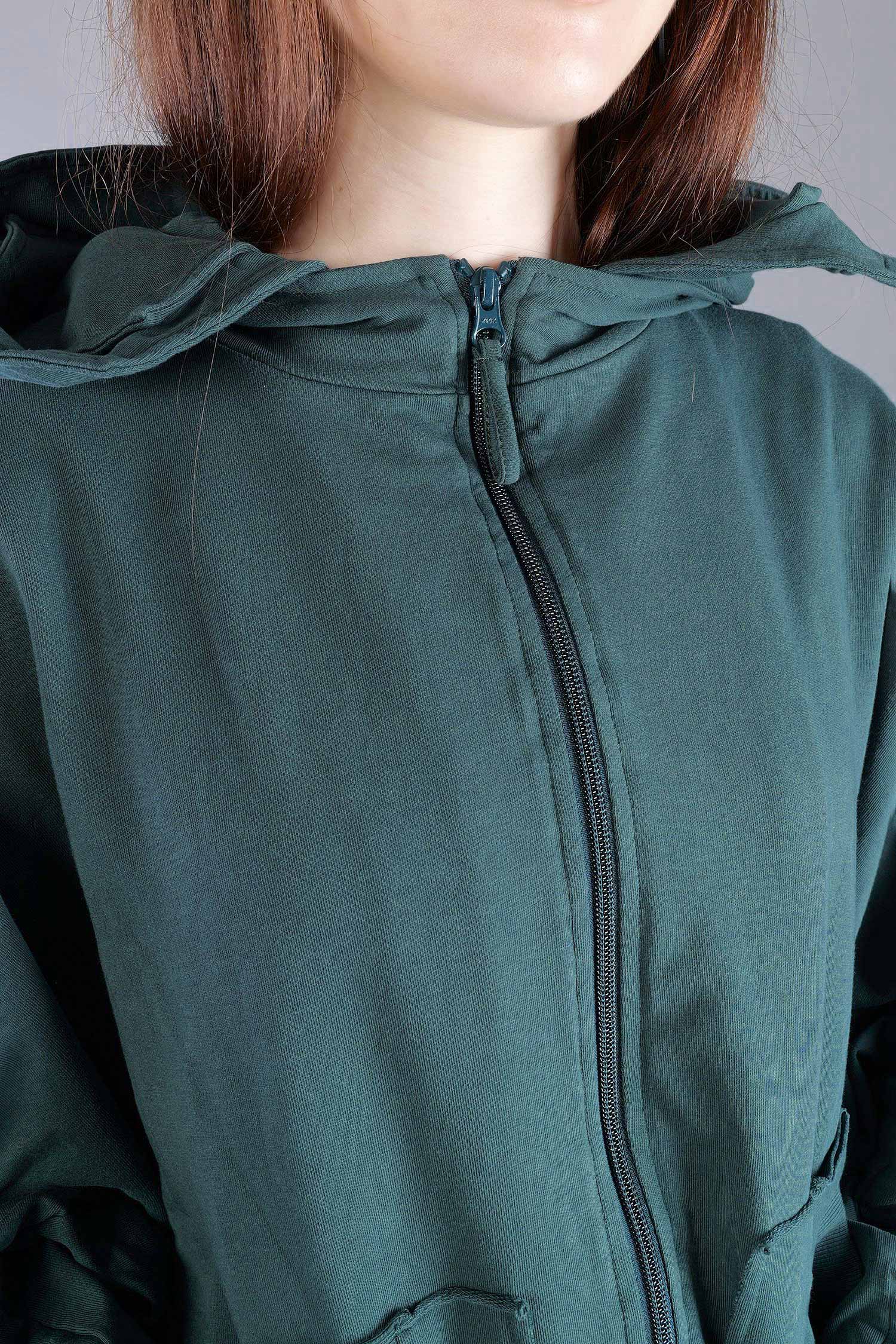 Oversized sweat jacket - Forest - 2263251102