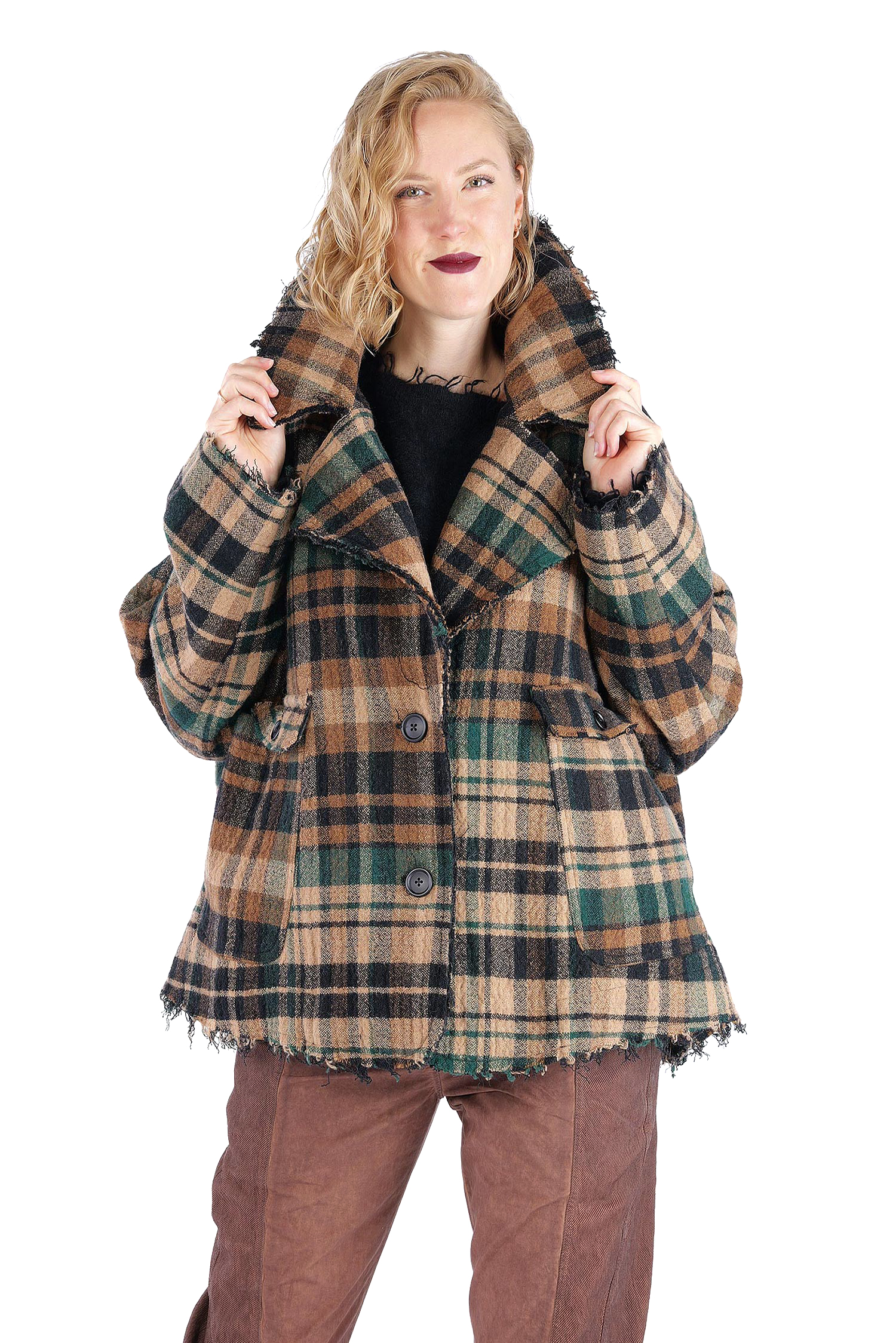Fransige Winterjacke - Forest check - 2263281102