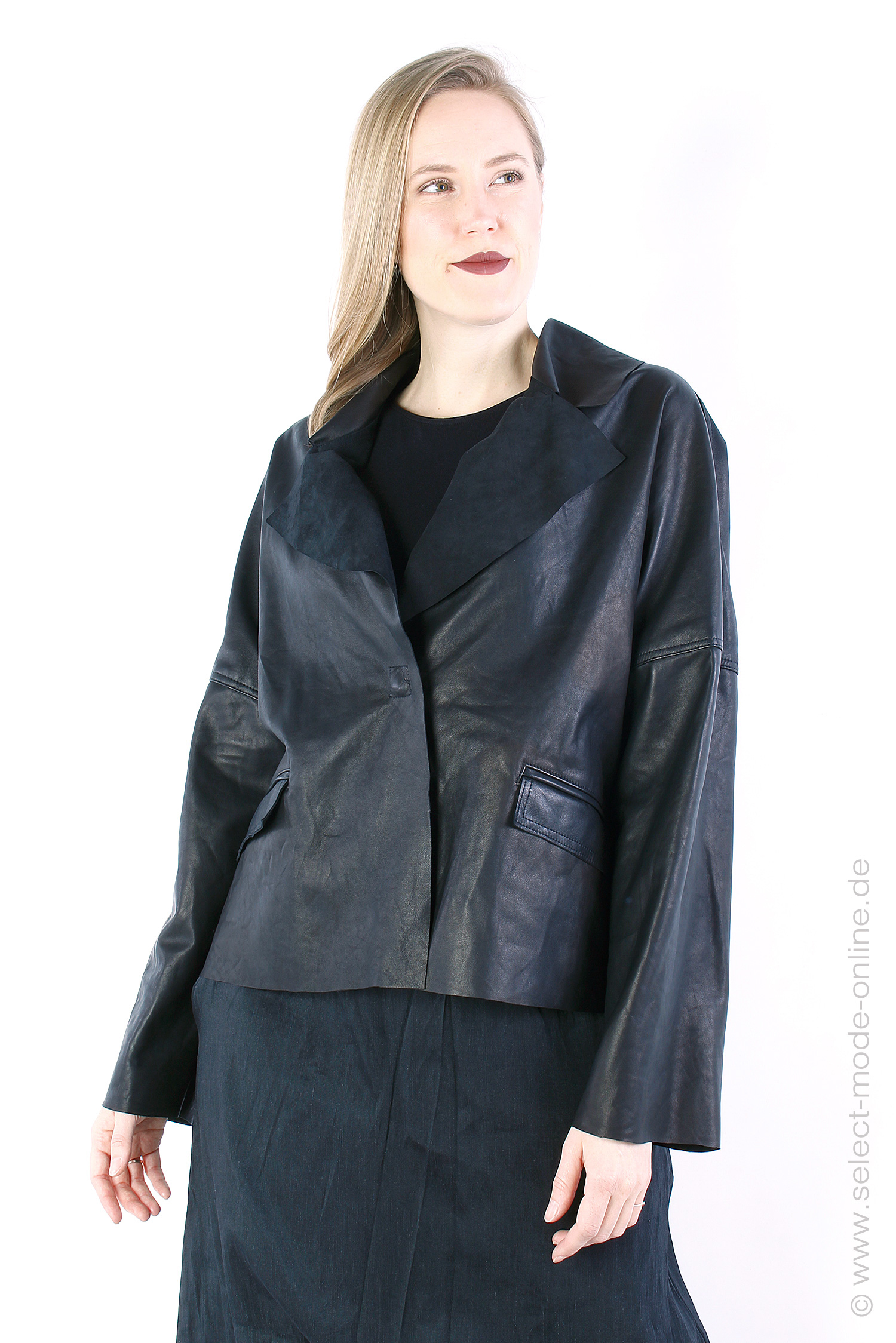 Leather jacket - black - 1241481107